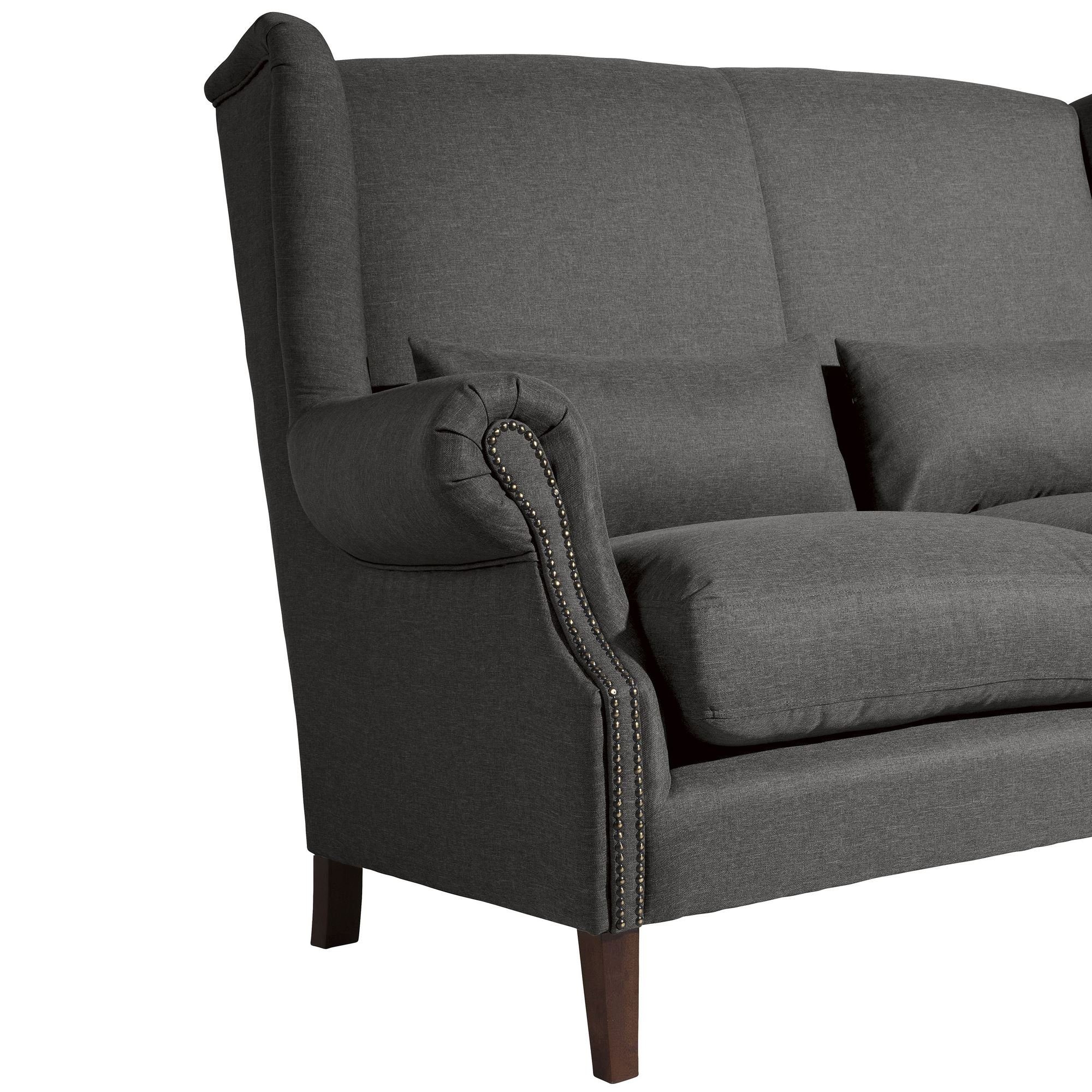1 aufm Bezug Sofa 2-Sitzer verarbeitet,bequemer inkl. Sitz Versand Kostenlosem Sofa 58 Teile, Buche nussba, Sparpreis hochwertig Kandy Flachgewebe Kessel