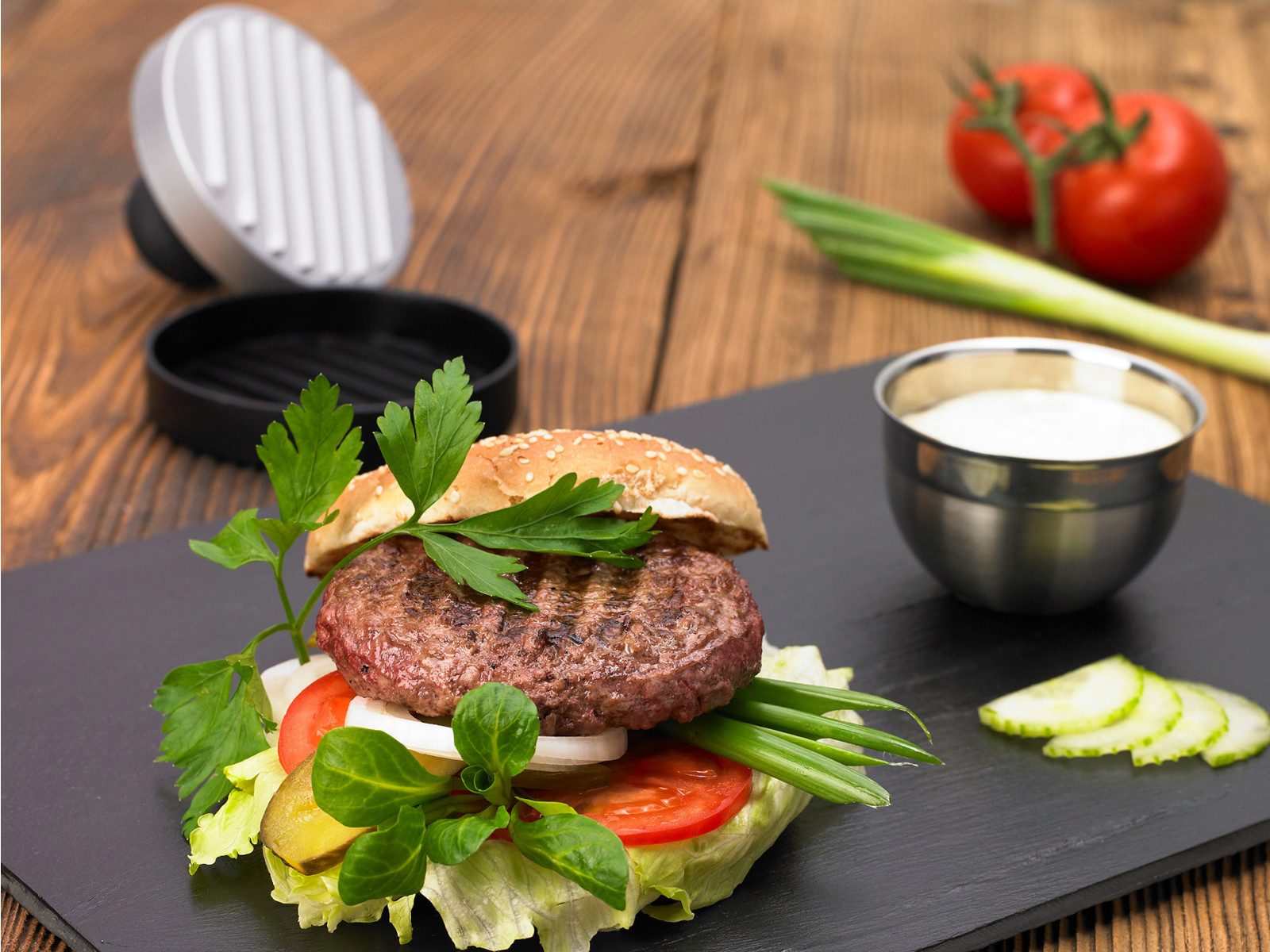 RÖSLE Burgerpresse Burgerpresse 11 cm, Edelstahl, Burgerpresse