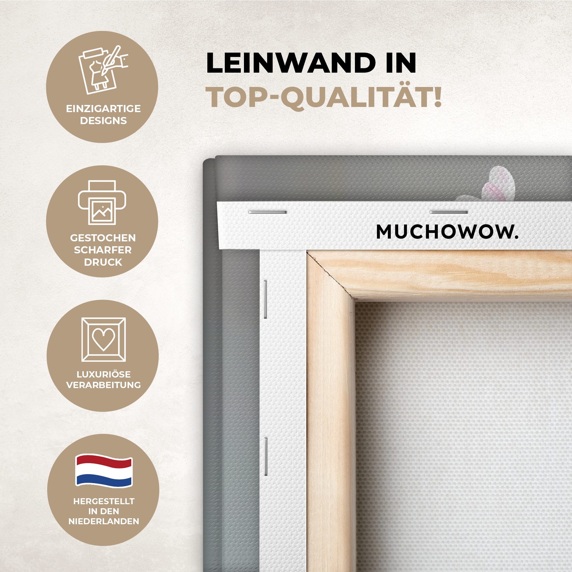 OneMillionCanvasses® Leinwandbild Magnolie - Blumen - Rosa - Zen-Steine, Fo günstig online kaufen