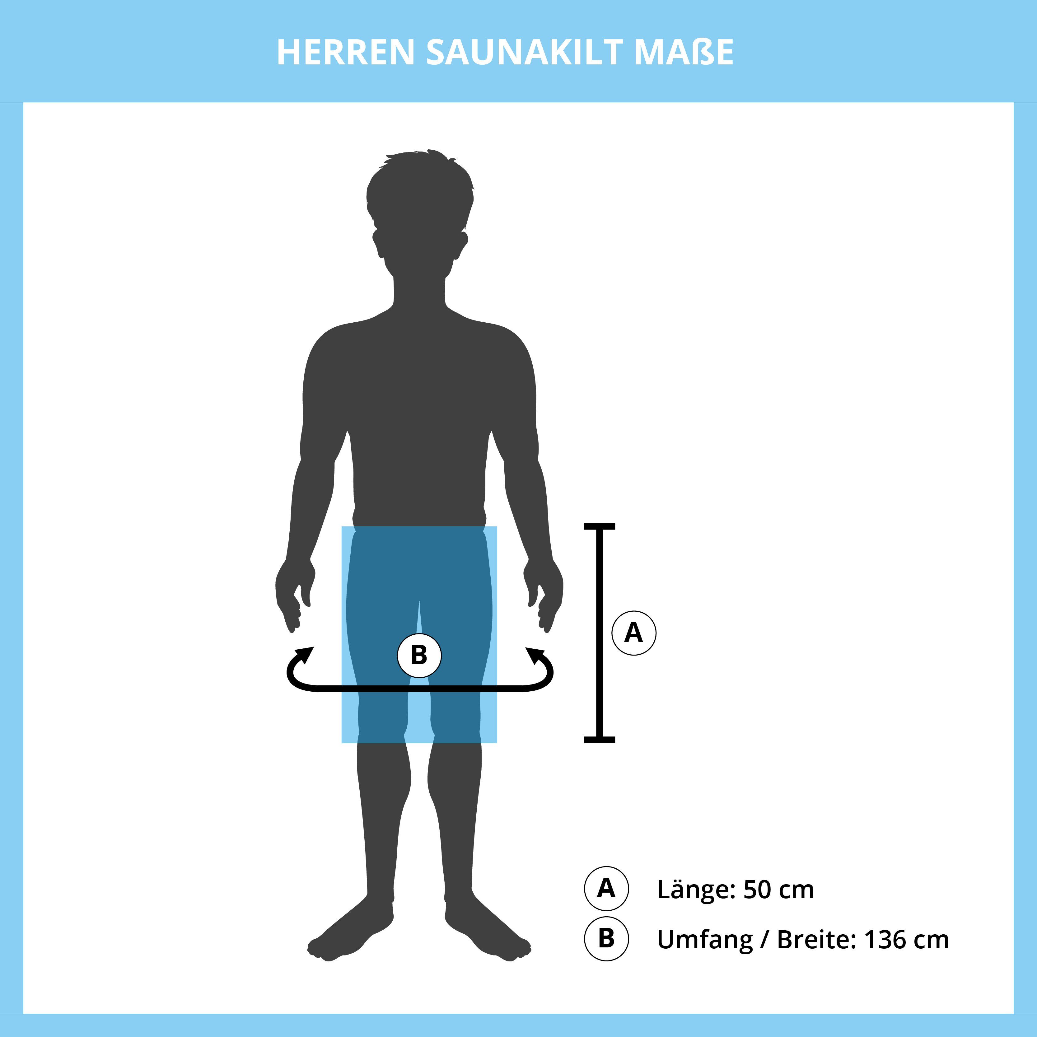 Türkis 136 Frottee Class Knielang Klettverschluss Home Gummizug, HOME Klettverschluss Collection CLASS mit Saunatuch 50 mit Saunakilt, Sauna Baumwolle, Sarong cm, und Saunatuch COLLECTION 100% x Herren