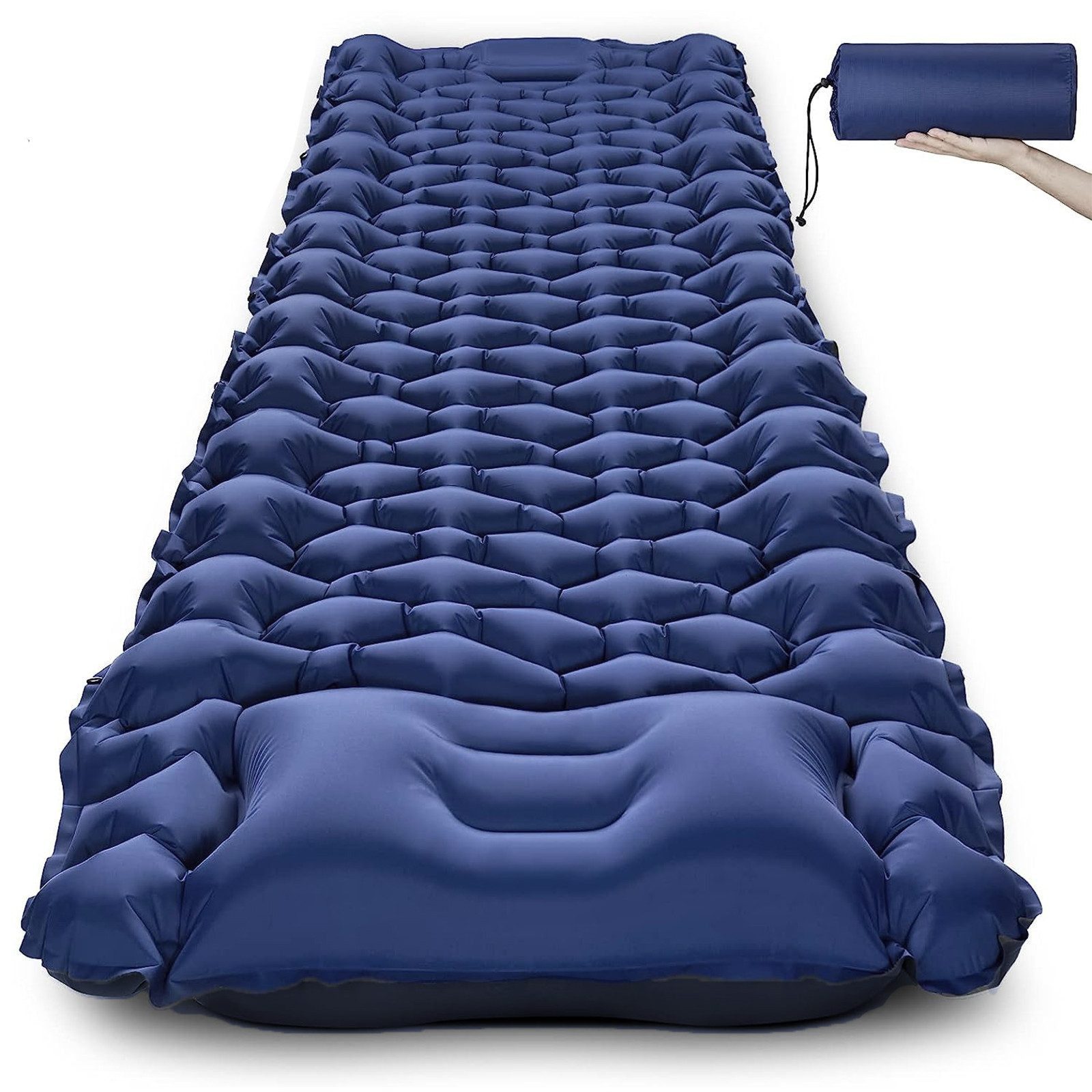 AIMAX Luftmatratze Selbstaufblasende Camping-Schlafunterlage, (mit innovativer Fußpumpe, TPU-Edelstahl-Material), 193 x 60 x 6 cm