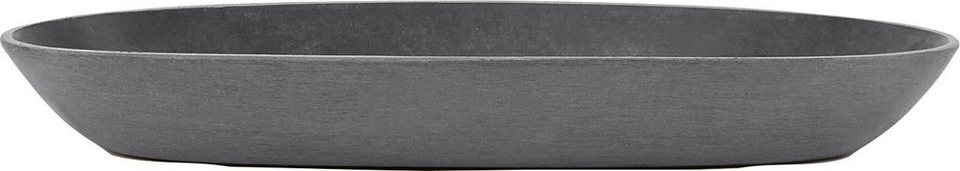 ECOPOTS Blumentopfuntersetzer SAUCER OVAL Grey, BxTxH: 11,7x11,7x3 cm