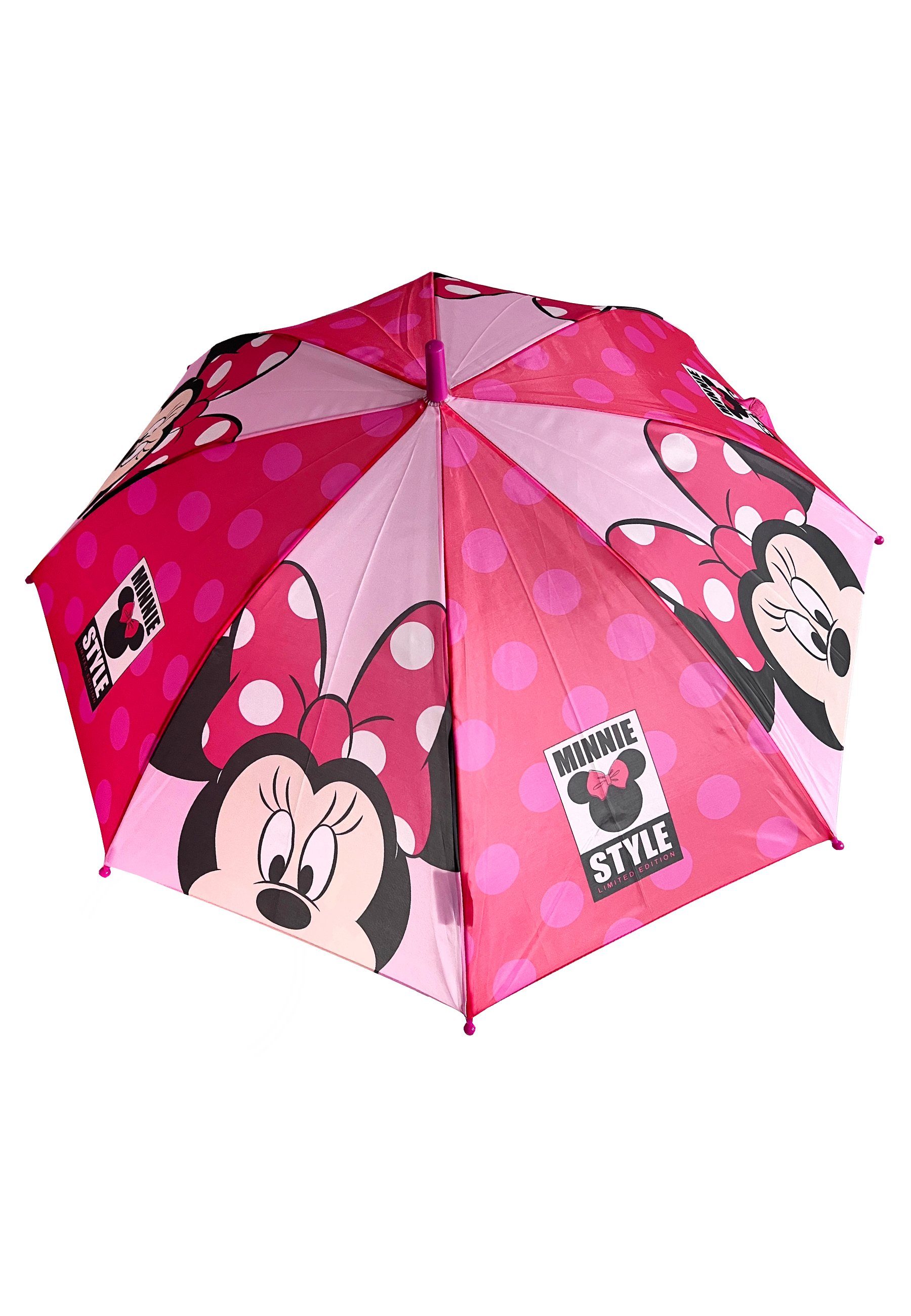 Disney Kinder Minnie Mouse Stockregenschirm Regenschirm Kuppelschirm Stock-Schirm