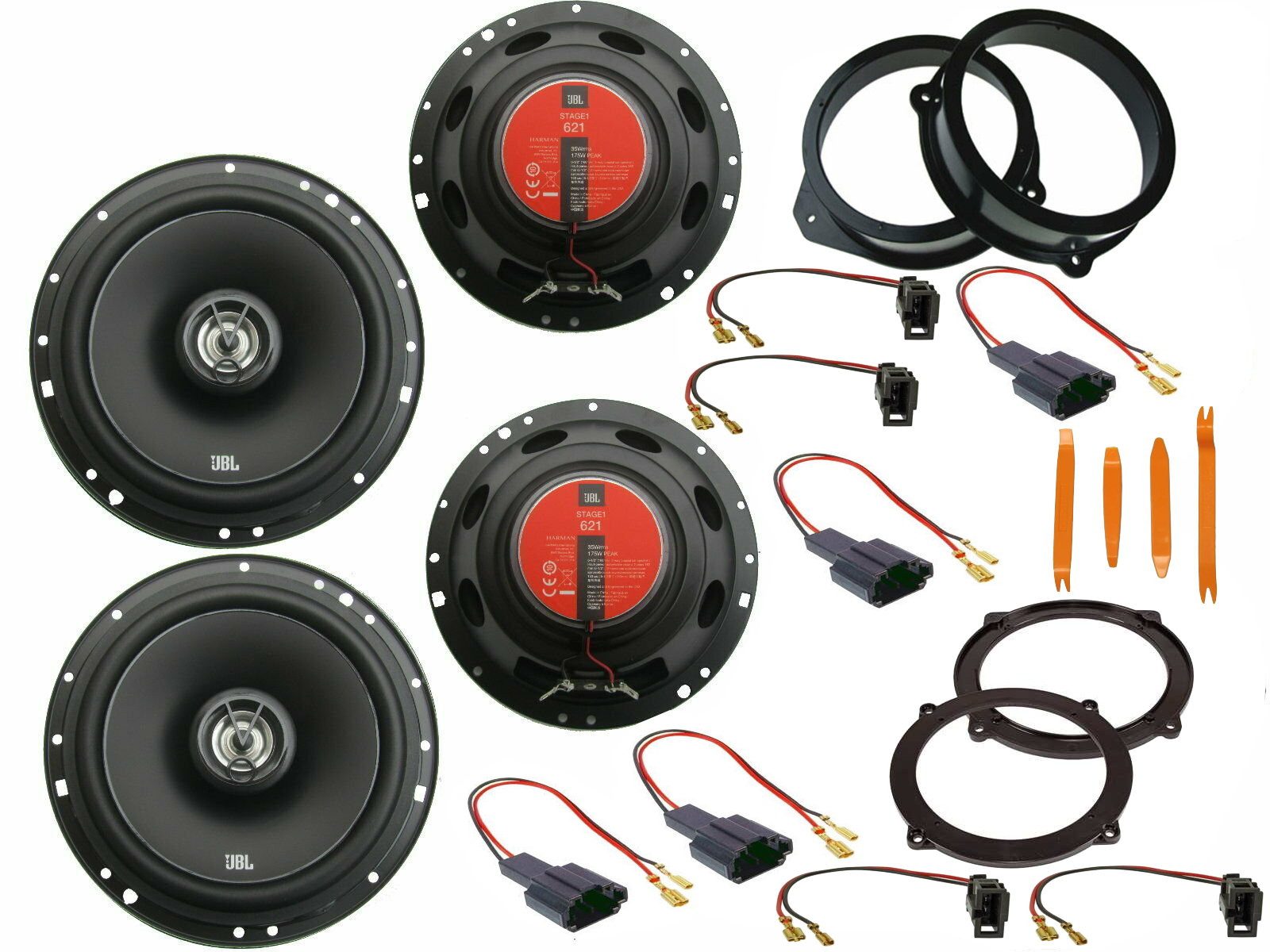 DSX JBL Boxen Set für Audi A3 8P Bj 03-12 Tür vorn Seitenteil hinten Büge Auto-Lautsprecher (80 W)