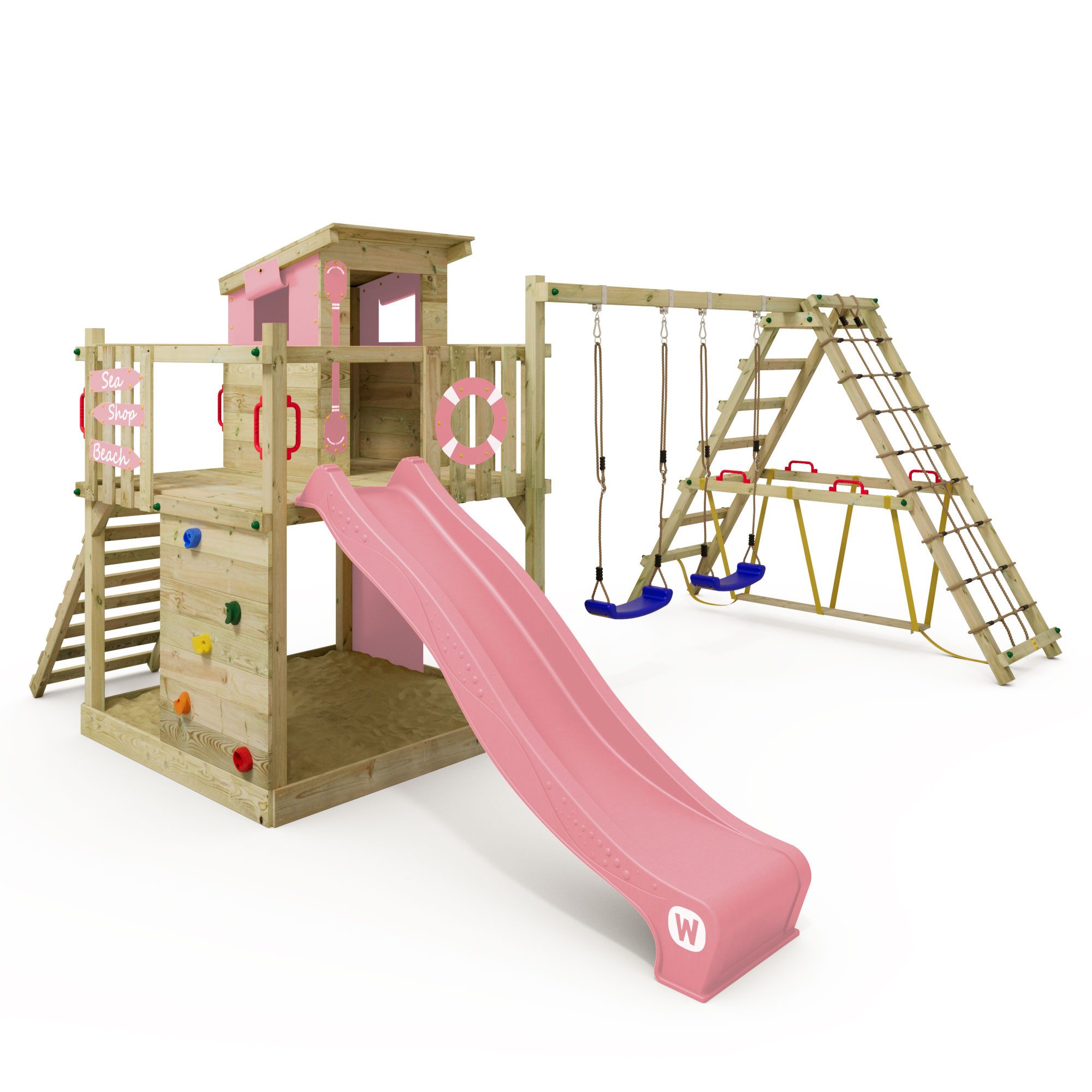 Wickey Spielturm Smart Surf – Abenteuer-Stelzenhaus mit Schaukel & Rutsche, Perfekt für kleine Abenteurer – 10 Jahre Garantie*