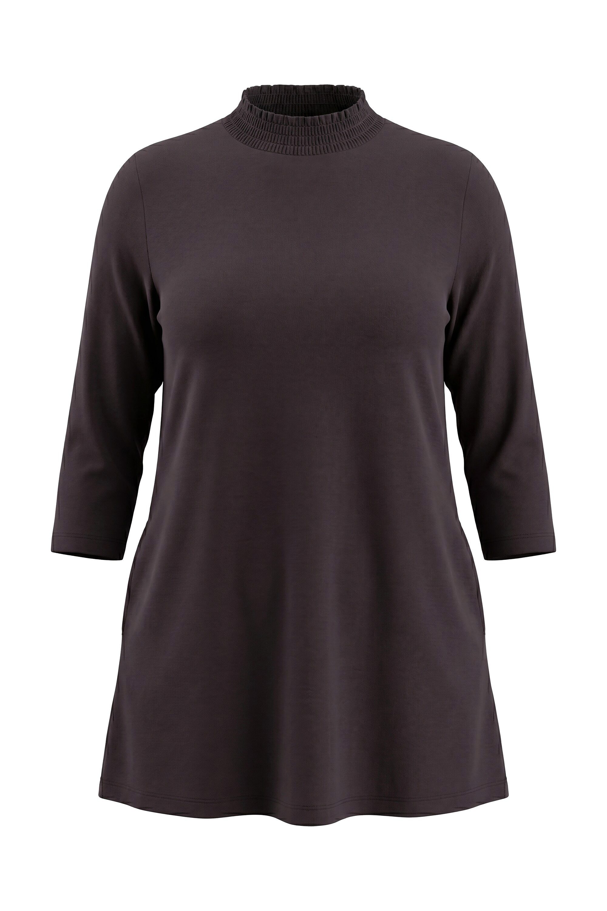 Ulla Popken Longshirt Longshirt Stehkragen 3/4-Ärmel – Bild 2 von 4