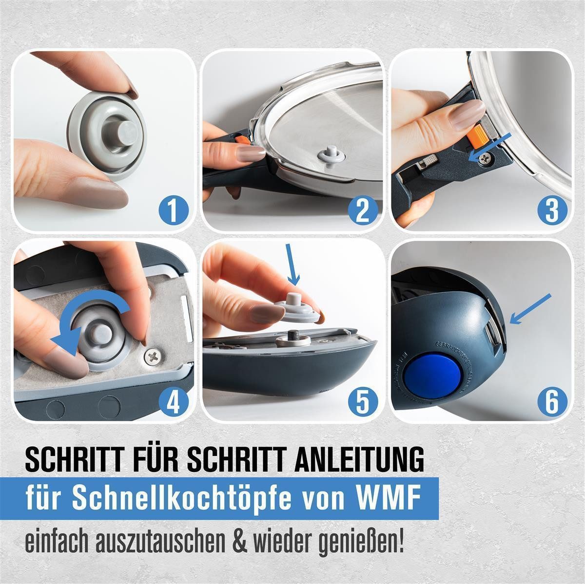 Piebert Schnellkochtopf-Dichtungsring 3x Piebert Fix Kochsignaldichtung 39155 für WMF Perfect & Perfect