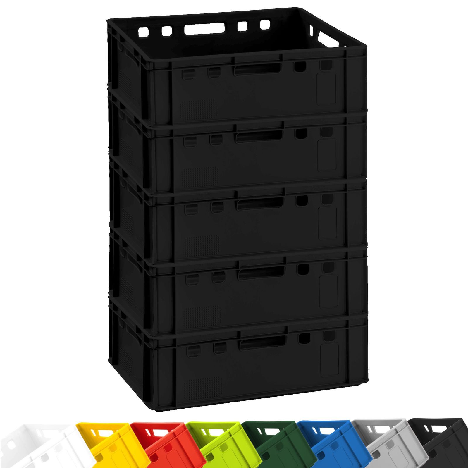 BURI Transportbehälter 5x Fleischkiste E2 Metzgerkiste Lagerkiste Eurobox lebensmittelecht, (5-St)
