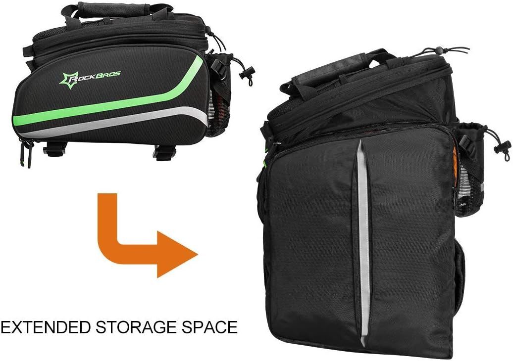 ROCKBROS Gepäckträgertasche wasserdichte Fahrradtasche für Gepäckträger, mit Regenschutz 17-35L