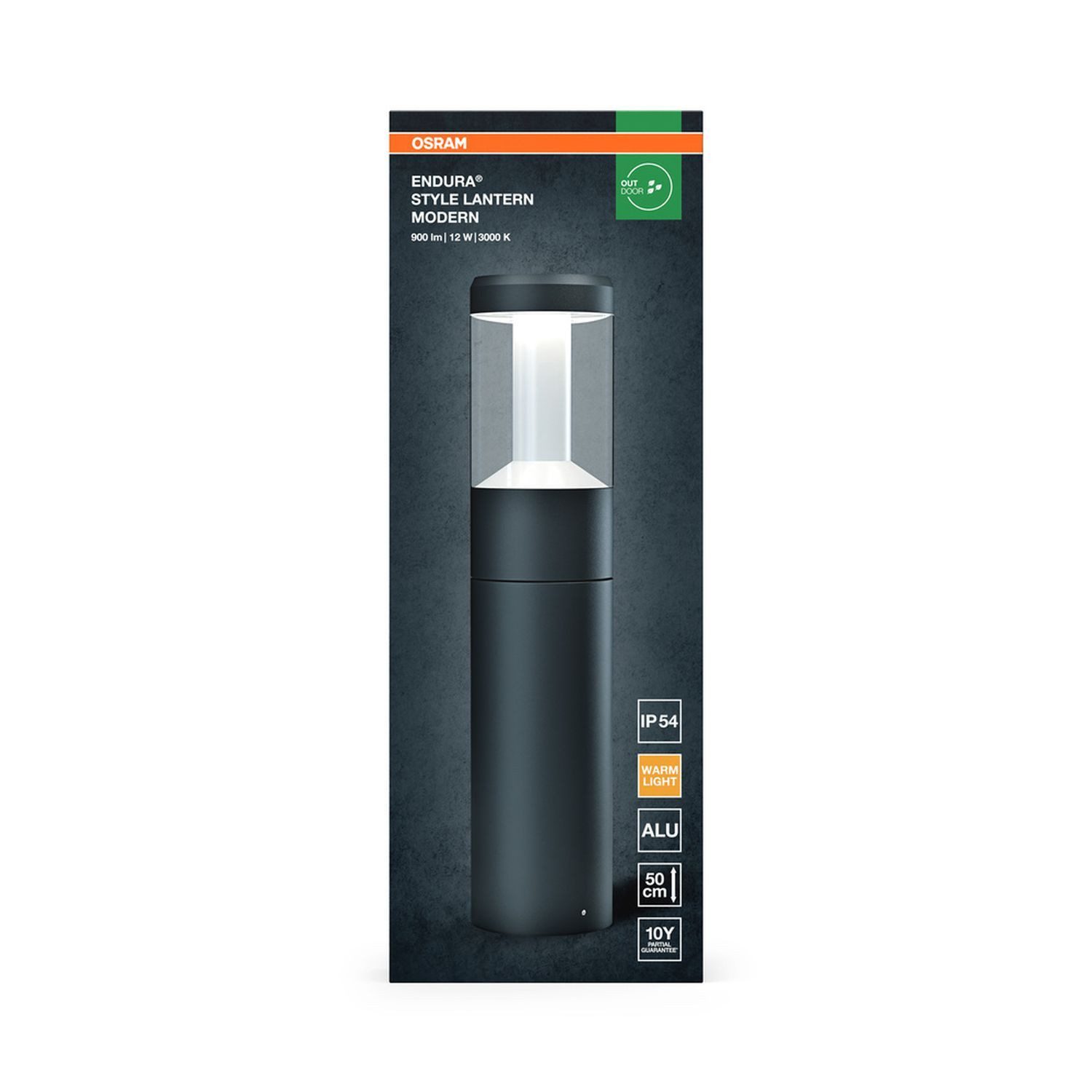 Licht-Erlebnisse Pollerleuchte PALESUN, LED fest integriert, Warmweiß, LED 3000 K 610 lm 50 cm rund Modern Außenleuchte