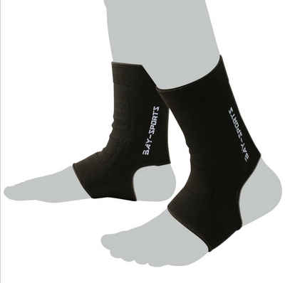 BAY-Sports Fußbandage Uni Knöchelbandage Fußgelenkbandage Sprunggelenk Uni schwarz, XXS - XL, Anatomische Passform, Kompression