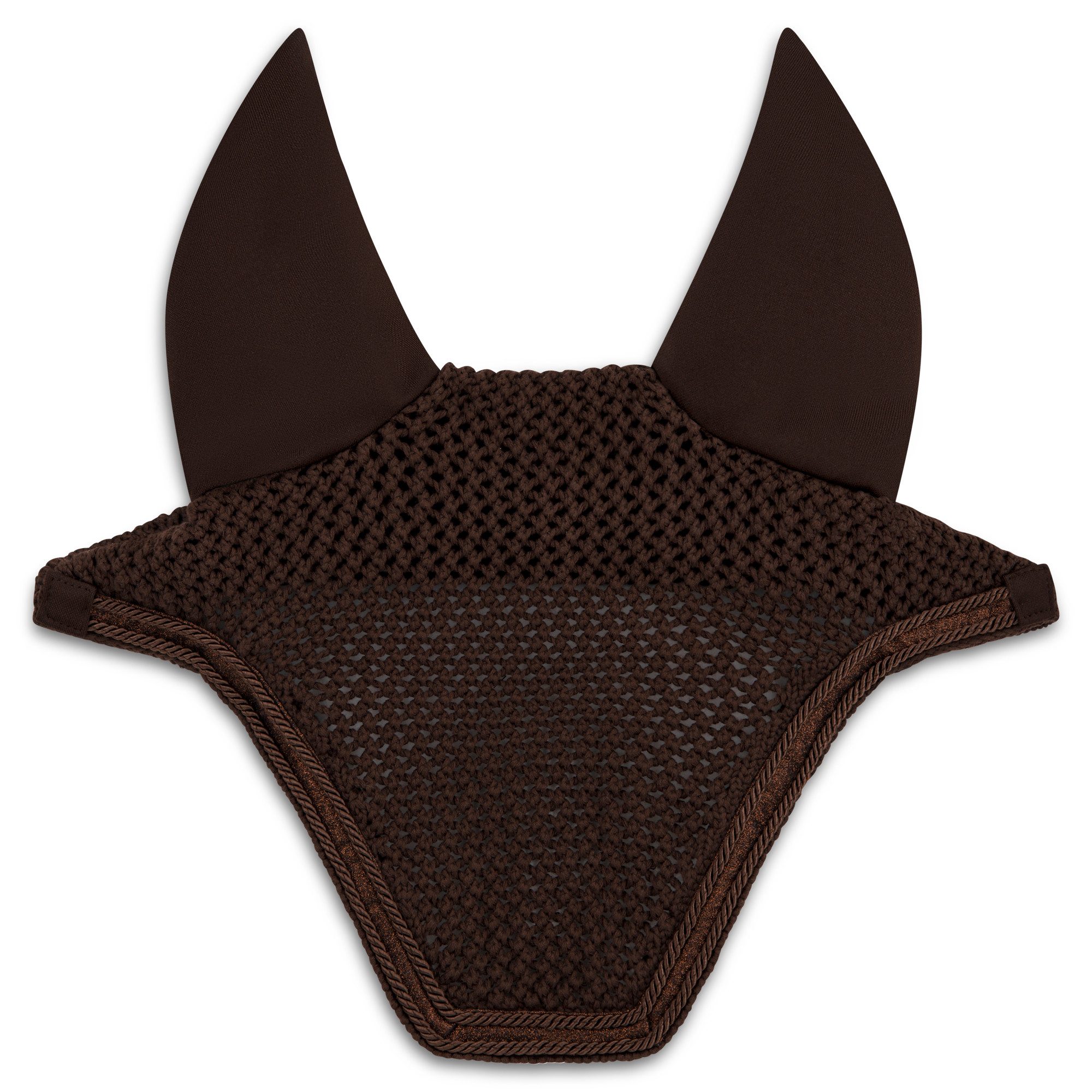 Equimour Fliegenhaube Fliegenhaube Pferd – Chocolate, atmungsaktiv, Baumwolle, elegant (1 St), atmungsaktiv, Baumwolle, elastisch, elegant, Glitzerkordel