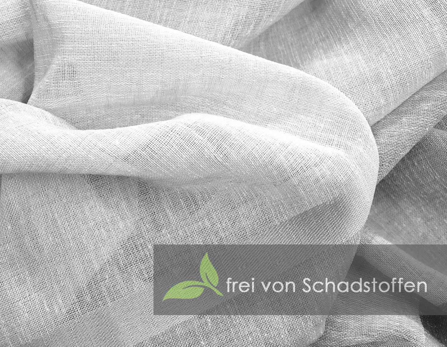 heimtexland Vorhang Ösenschal maritim Leinen Deko Gardine Seitenschal (1 St), Ösen, halbtransparent, Leinen-Optik, Natur Dekoschal I halbtransparent I HxB 245x140 I gestreift
