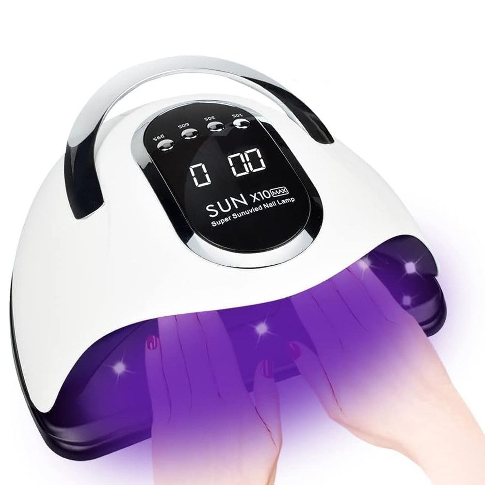 TUWENA UVC-Leuchtmittel UV Lampe für Nägel, Nageltrockner Schnelltrocknendes Nagelhärter Licht, mit 66 LEDs, Auto Sensor, 4 Timer-Einstellungen, Tragbarer Griff