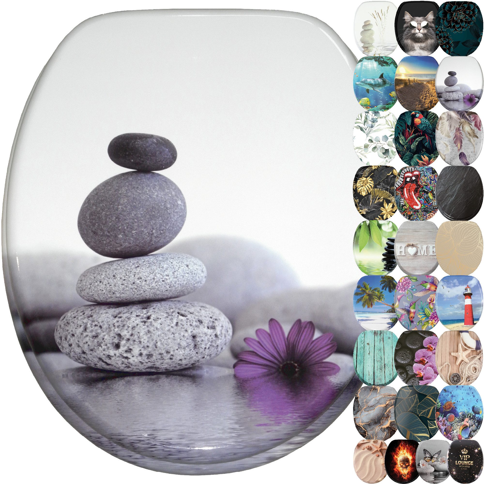 Sanilo WC-Sitz mit Absenkautomatik, viele schöne Toilettensitze direkt vom Hersteller, Premium Toilettendeckel, moderner Klodeckel, leichte Montage