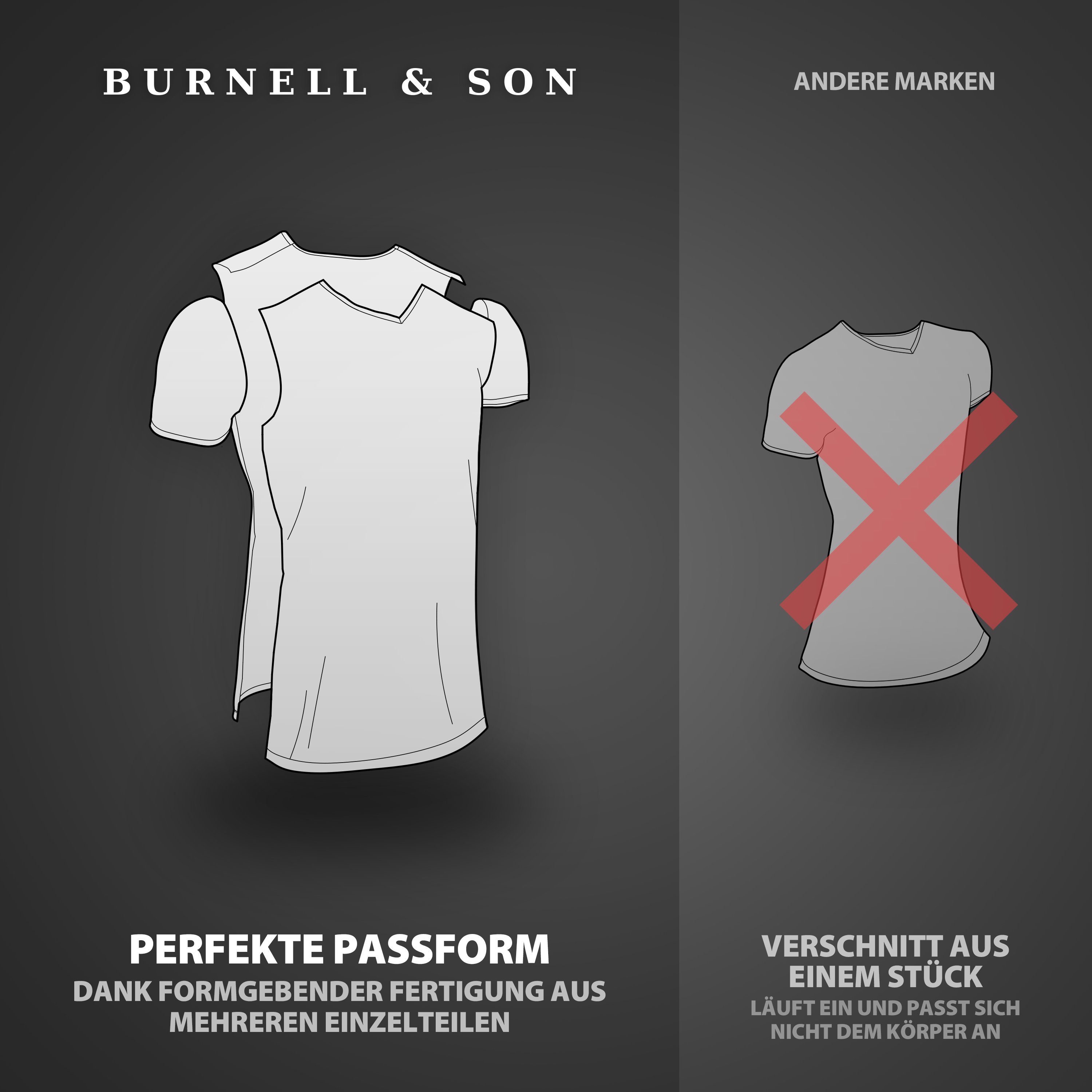 Burnell & Son Unterziehshirt Unterhemd T-Shirt mit Kurzarm V-Ausschnitt für Herren aus Baumwolle (3-St., 3er-Pack) – Bild 4 von 5