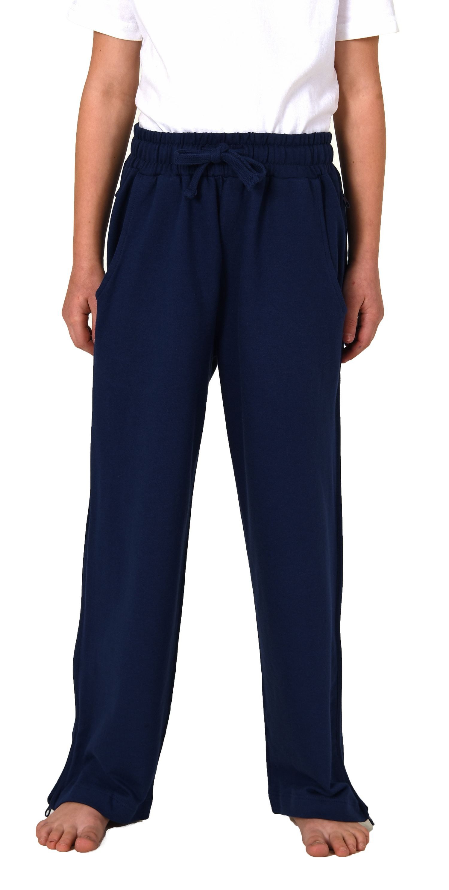 Normann Pyjama Kinder Unisex Trainings Jogging Rehahose mit seitlichen Reißverschluß