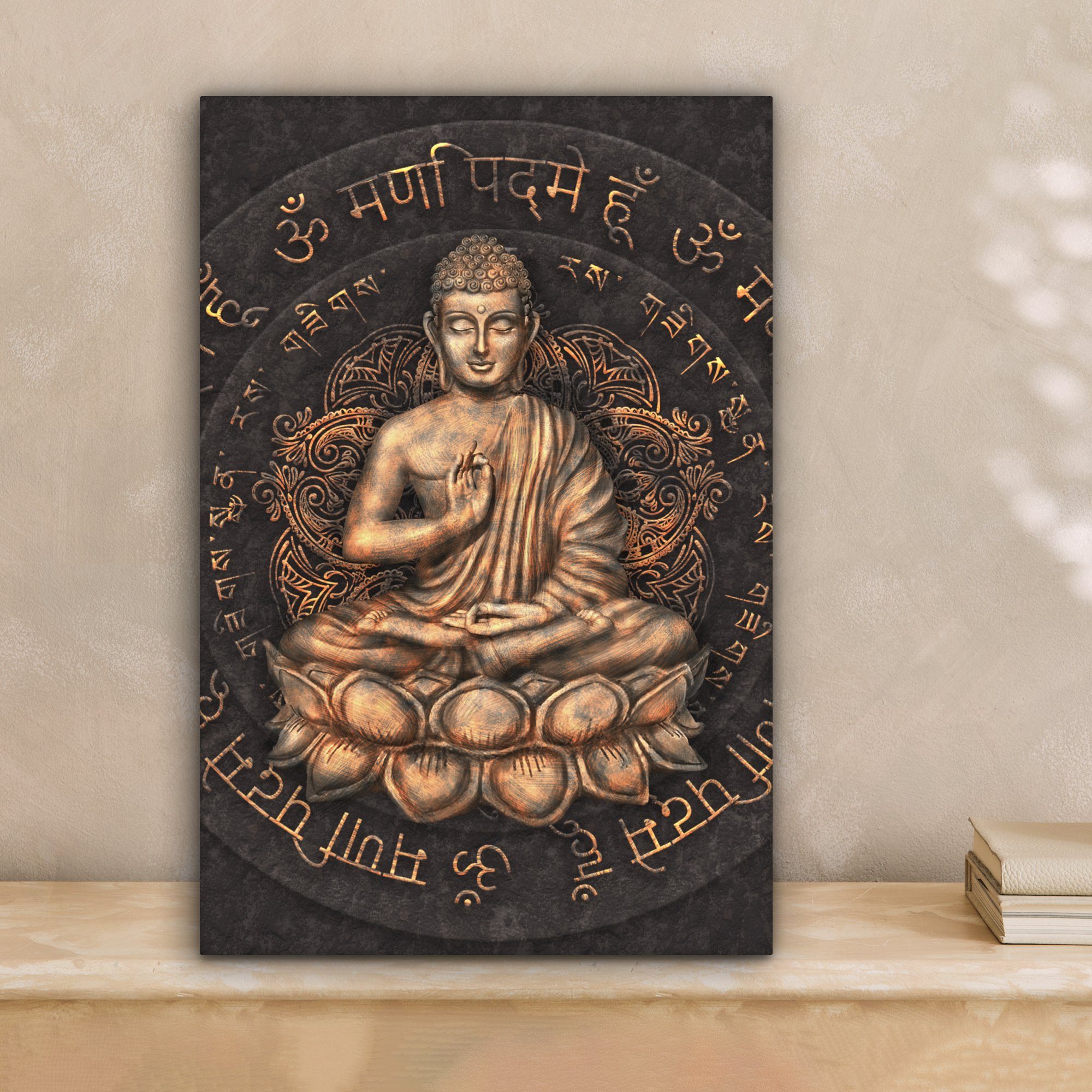 OneMillionCanvasses® Leinwandbild Buddha - Mantra - günstig online kaufen