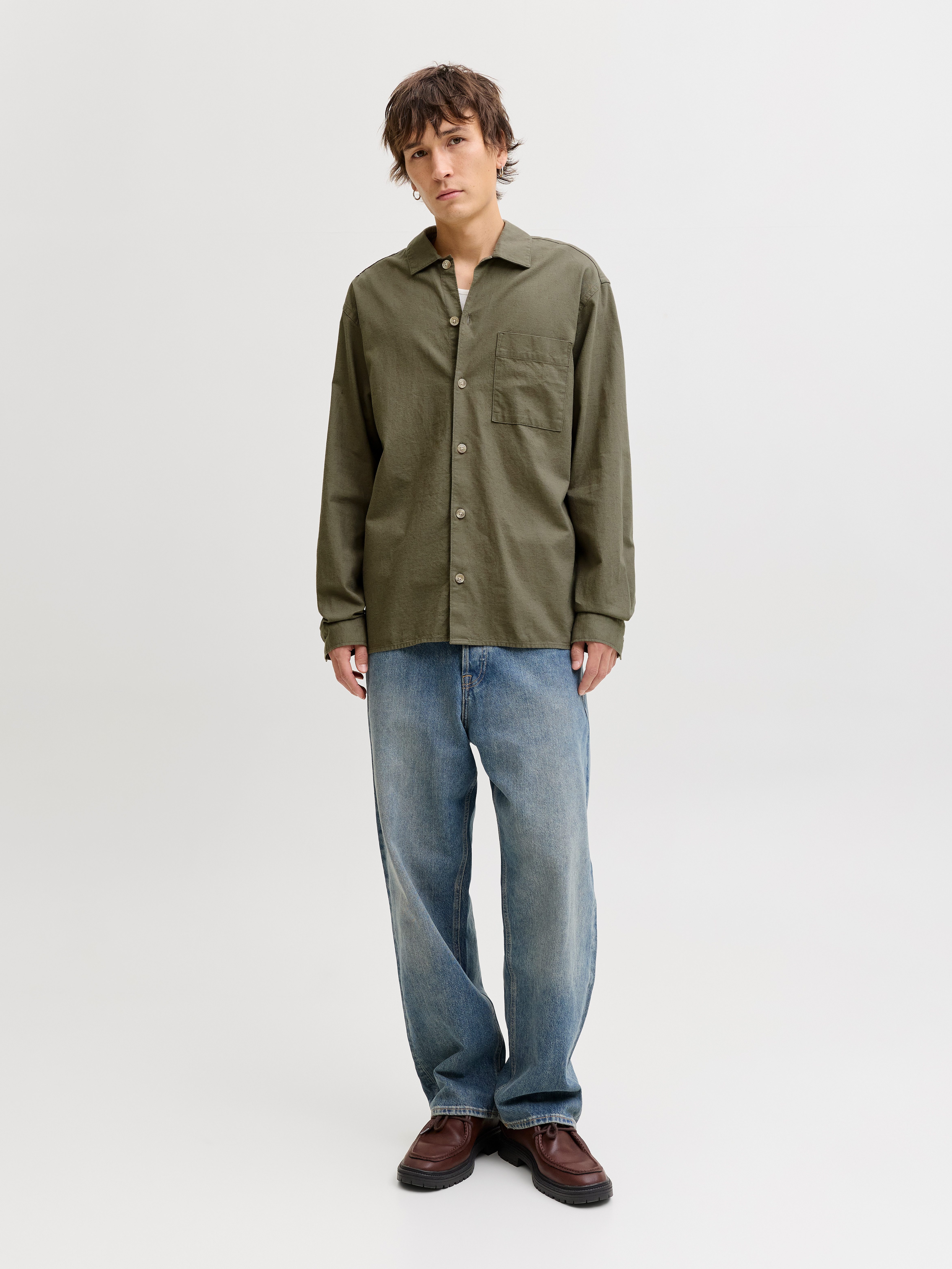 Jack & Jones Langarmhemd JJETRISTAN OVERSHIRT LS SN mit Knopfleiste – Bild 5 von 5
