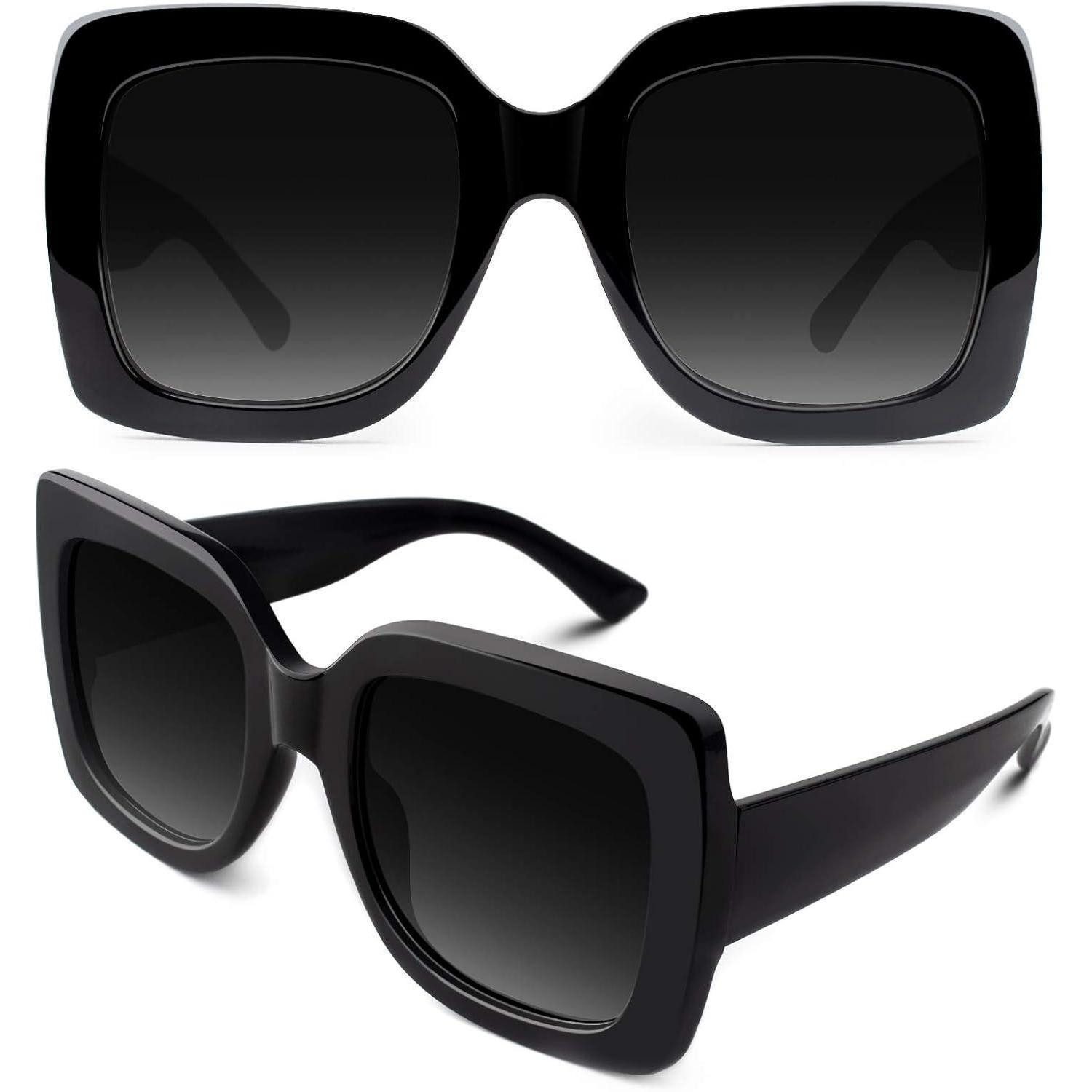 LuxusKollektion Retrosonnenbrille Sonnenbrille Damen Übergroße Retro 1.1 Schwarz Rahmen Grau Linse