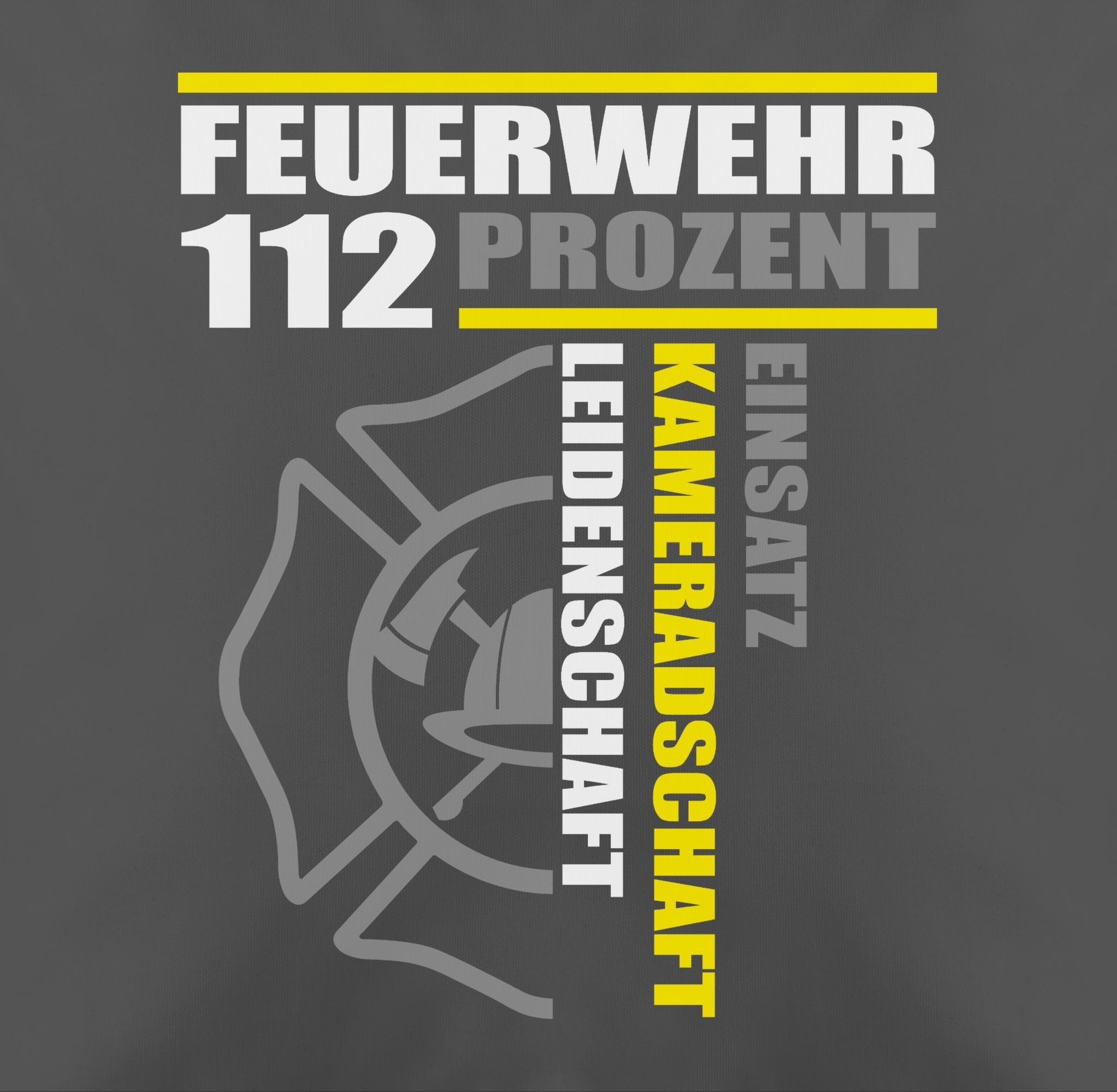 Feuerwehr Shirtracer 112 Grau - Einsatz Dekokissen Leidenschaft Freiwilli, - Prozent Kameradschaft 3 Feuerwehr