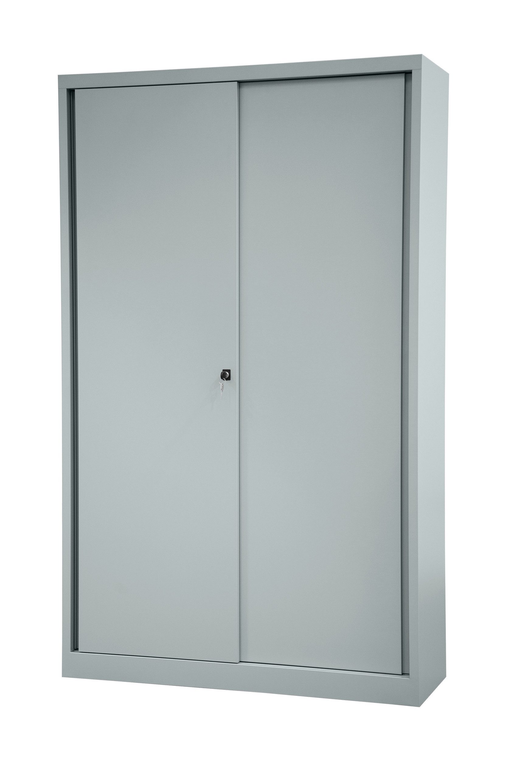 Bisley Aktenschrank Schiebetürenschrank ECO in Lichtgrau - Maße: H 198 x B 120 x T 43 cm