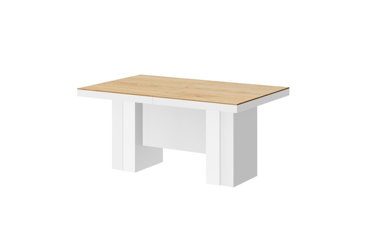 ausziehbar designimpex HLA-111 XXL Design Hochglanz Weiß Tisch 160-400cm Eiche Natur Konferenztisch Hochglanz Esstisch -