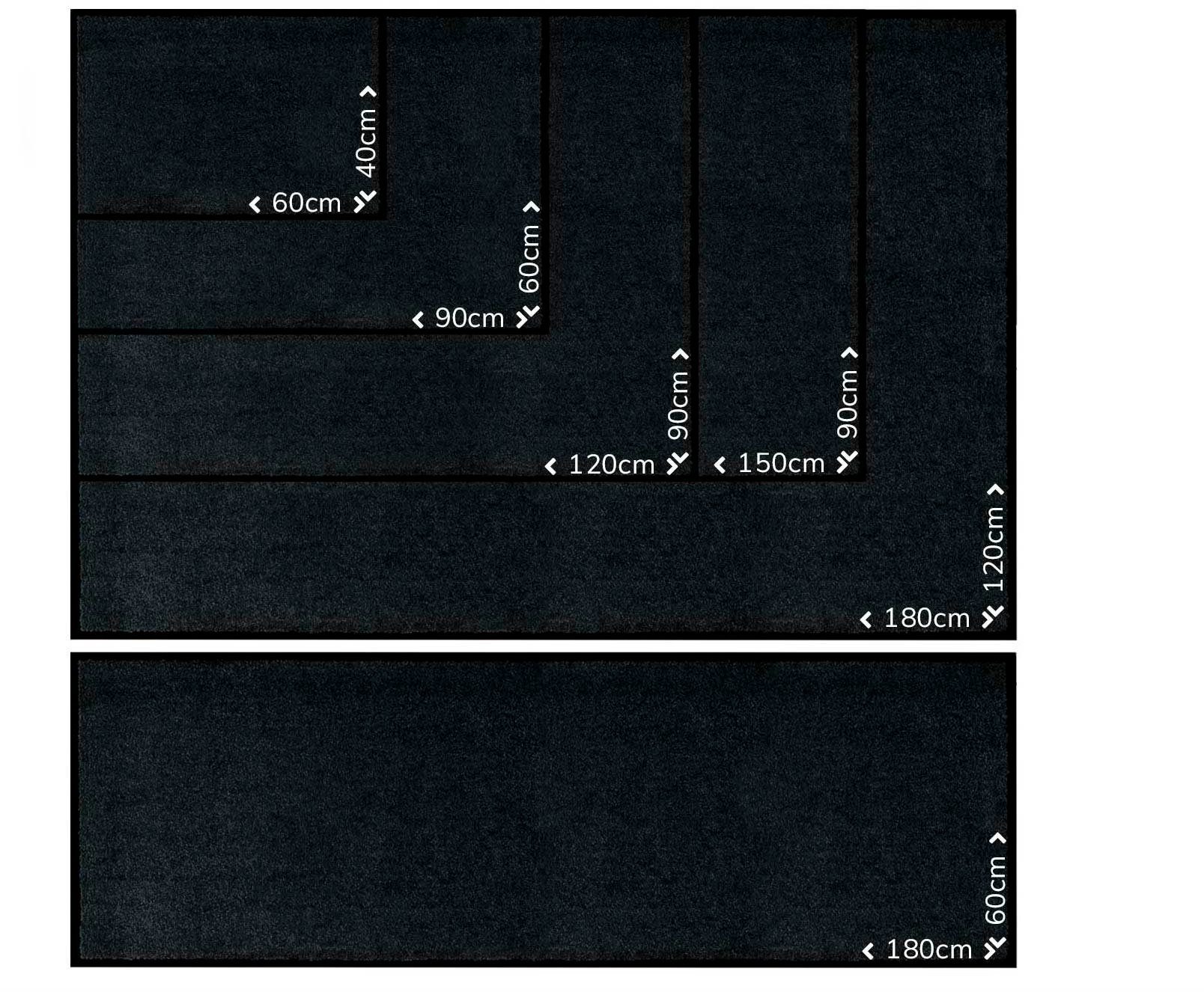 mm, Schmutzfangmatte Uni-Farben, PRO, 8 Primaflor-Ideen Schmutzfangmatte, schwarz Höhe: waschbar in UV-beständig, rechteckig, Textil, CLEAN Fußmatte