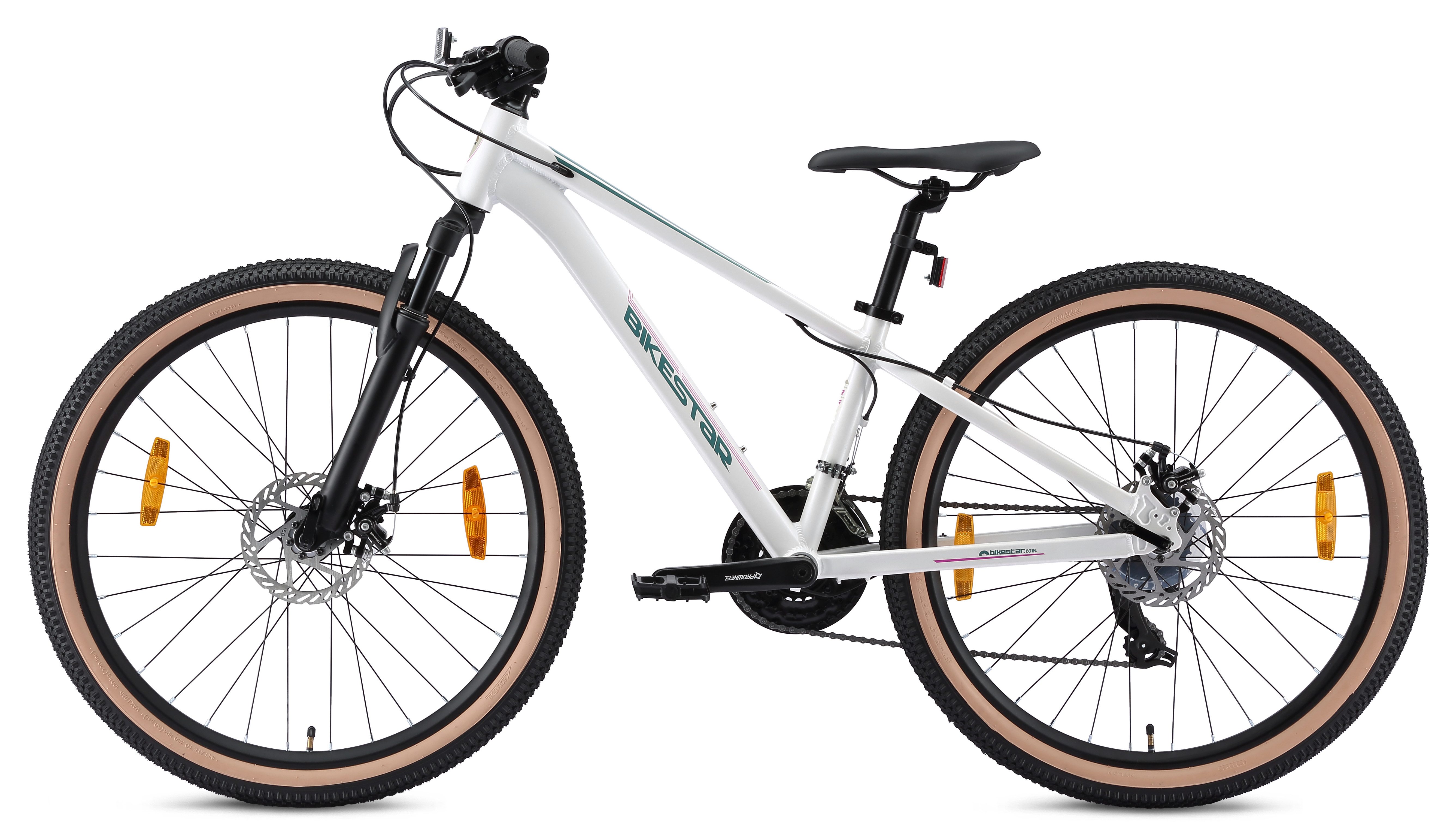 Bikestar Mountainbike, 21 Gang Shimano RD-TY300 Schaltwerk, Kettenschaltung, für Damen und Herren, Kettenschaltung