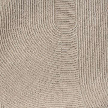 Teppich Moderner Recycling-Teppich • ovale Linienformen • in beige, Carpetia, rechteckig, Höhe: 12 mm
