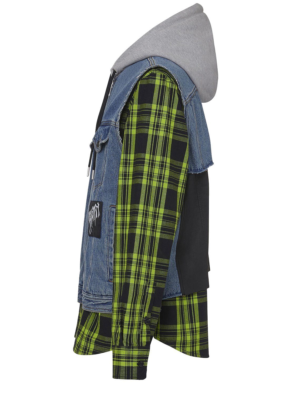 Diesel Jeansjacke Patchwork Shirt mit Hoodie günstig online kaufen