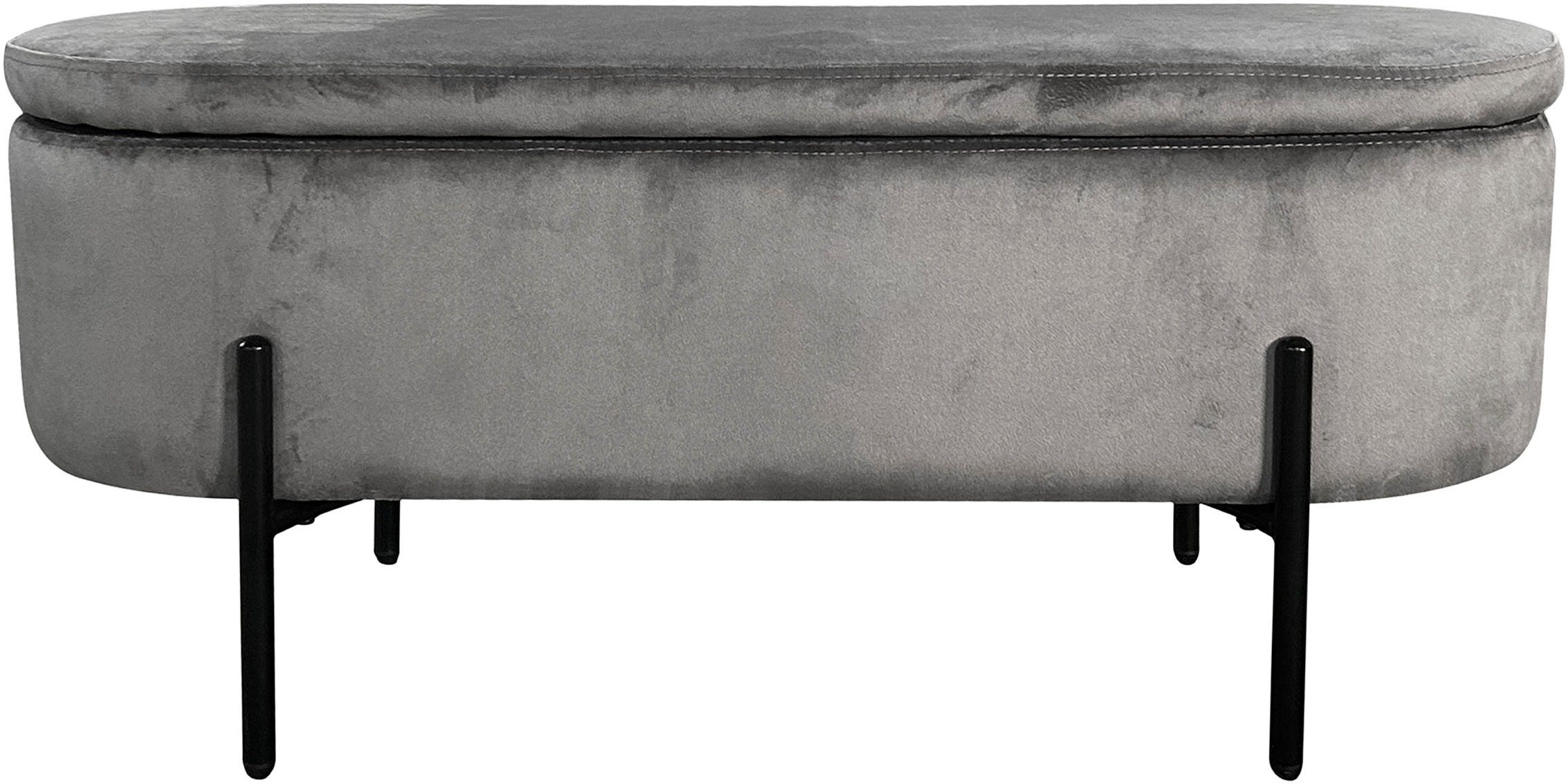 byLIVING Sitzbank NOVA, Samt, mit Stauraum/Truhe, Innenmaß Truhe 26,5 x 83cm, Höhe: 19 cm