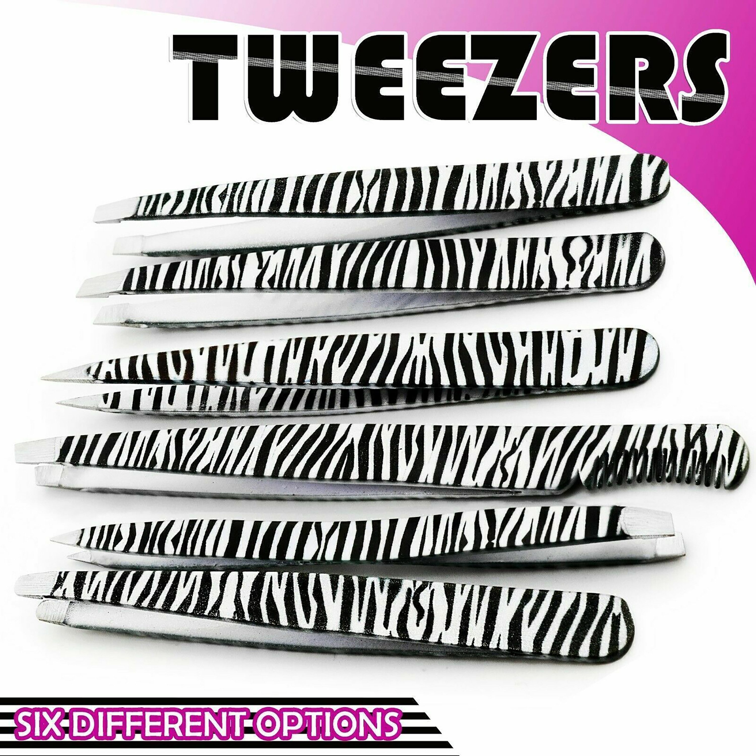 Haryali London Pinzette Professionelles Augenbrauen-Wimpern pinzetten-Set Haarentfernun zupfer, 6 pieces pack, schräg, spitz, rund, gerade, schräg+kamm, spitz+schräg, Beauty Friseur Wimpernverlängerung eingewachsene Haarentfernung Frauen