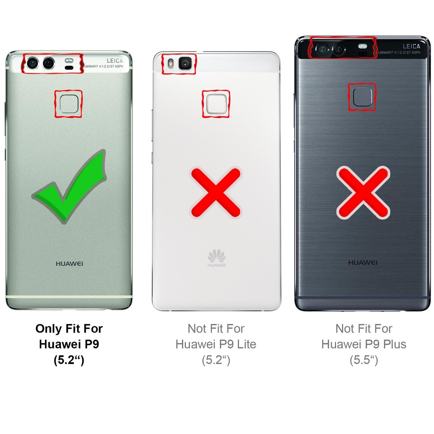 CoolGadget Handyhülle Ultra Slim Case für Huawei P9 5,2 Zoll, dünne Schutzhülle präzise Aussparung für Huawei P9 Hülle