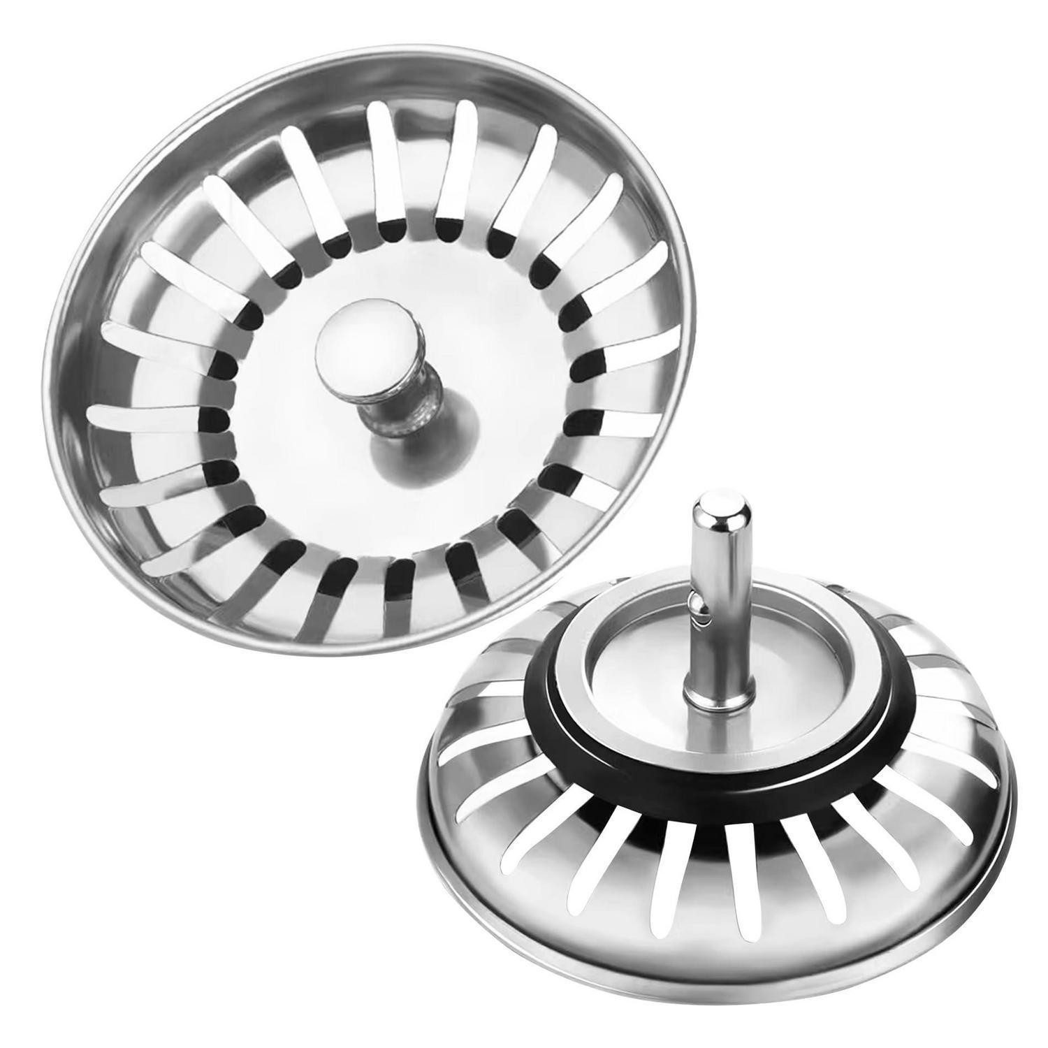 LuxusKollektion Waschbeckenstöpsel Küchenspüle Sieb 79mm Edelstahl 2St., (2 St)