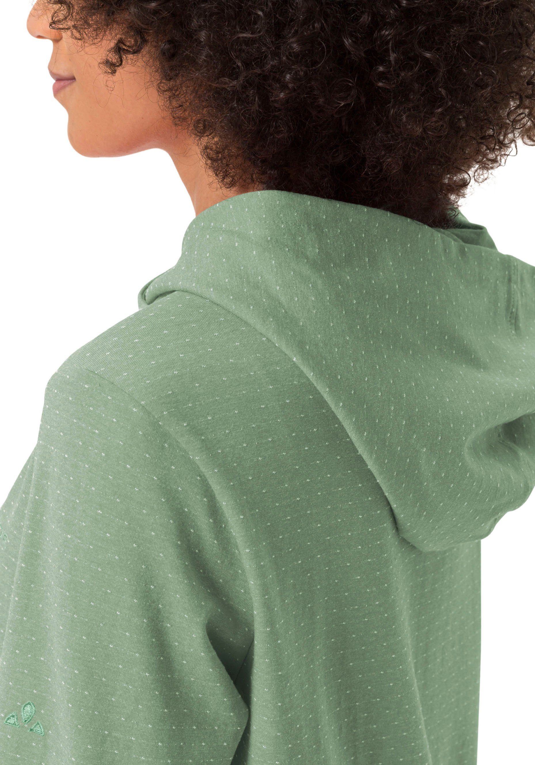 VAUDE Kapuzensweatshirt WOMEN'S TUENNO Willow auf Green PULLOVER (1-tlg) Arm dem Logoprägung