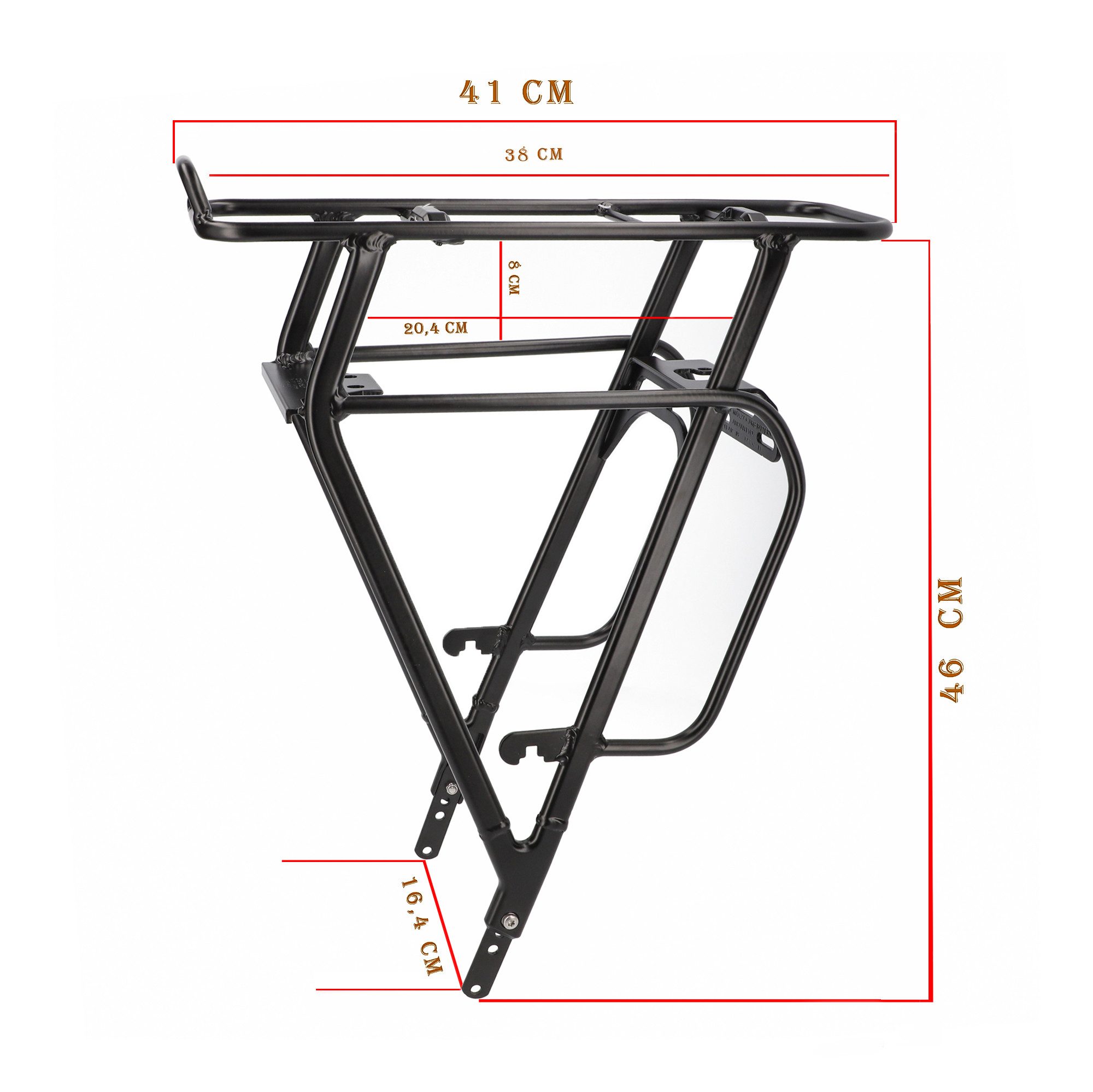 AtranVelo Fahrrad-Gepäckträger E Bike Gepäckträger 26 28 Zoll schwarz E Max STePS Alu verstellbar fü