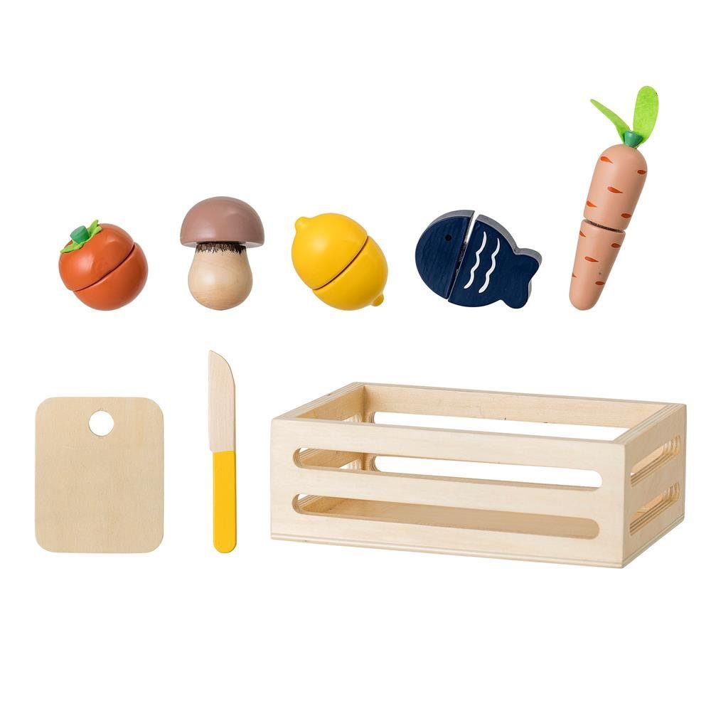 Bloomingville Kinder-Küchenset Guila Play Set, Food, Nature, Plywood, 8-teilig Holzspielzeug, Kinder Spielset, Holz, Gemüse, Lebensmittel, Spielzeug, Kleinkindspielzeug, dänisches Design, natur