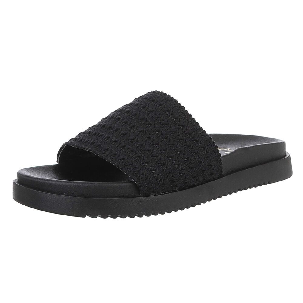 Ital-Design Moderne Damen Sandalen mit geflochtenem Obermaterial Pantolette günstig online kaufen