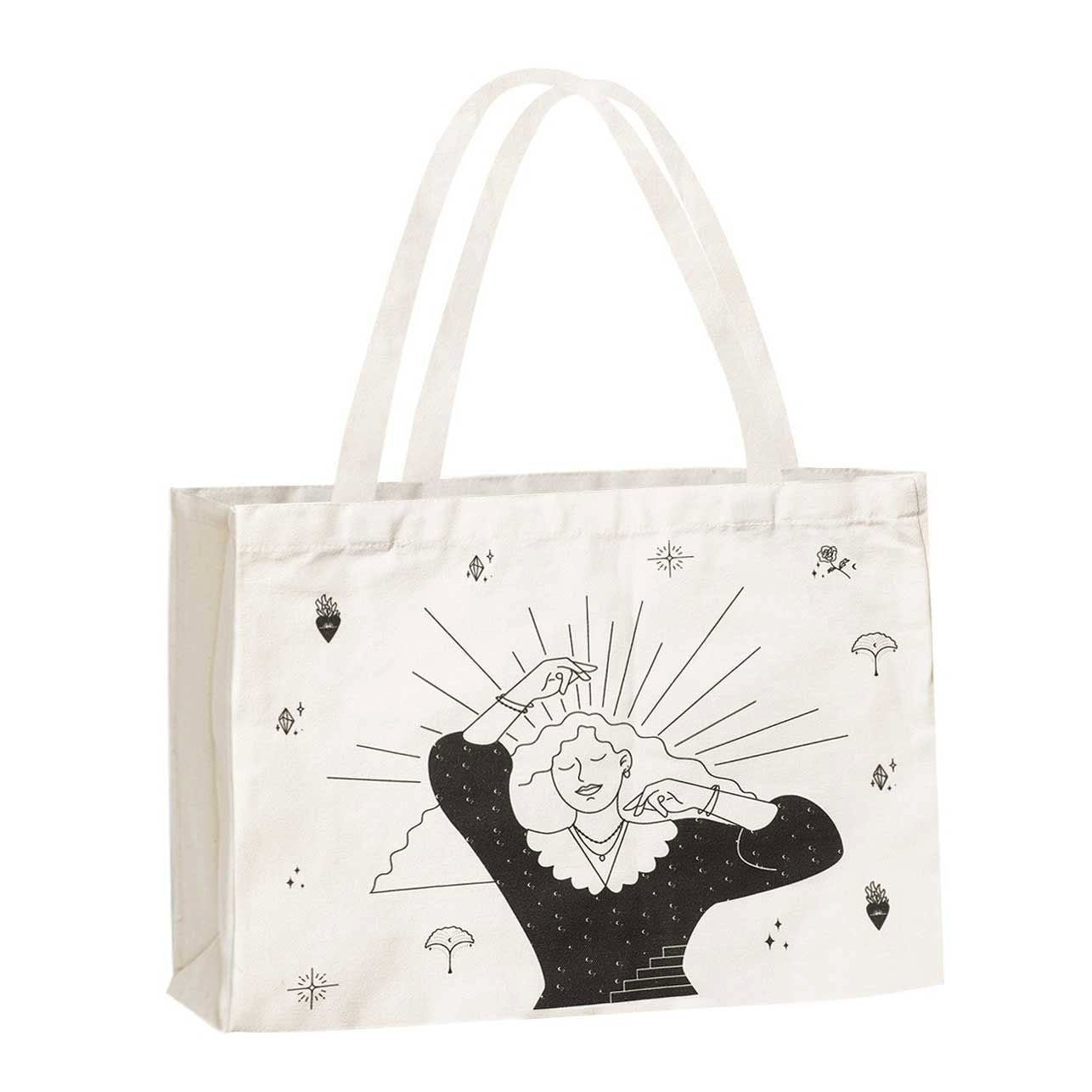 Sunshine’ Griffe Hey Zeichnung, Happiness Einkaufstasche EInkaufstasche weiße Baumwolle Your Shopper Own Einkaufsshopper Jutetasche ‘Create Print,