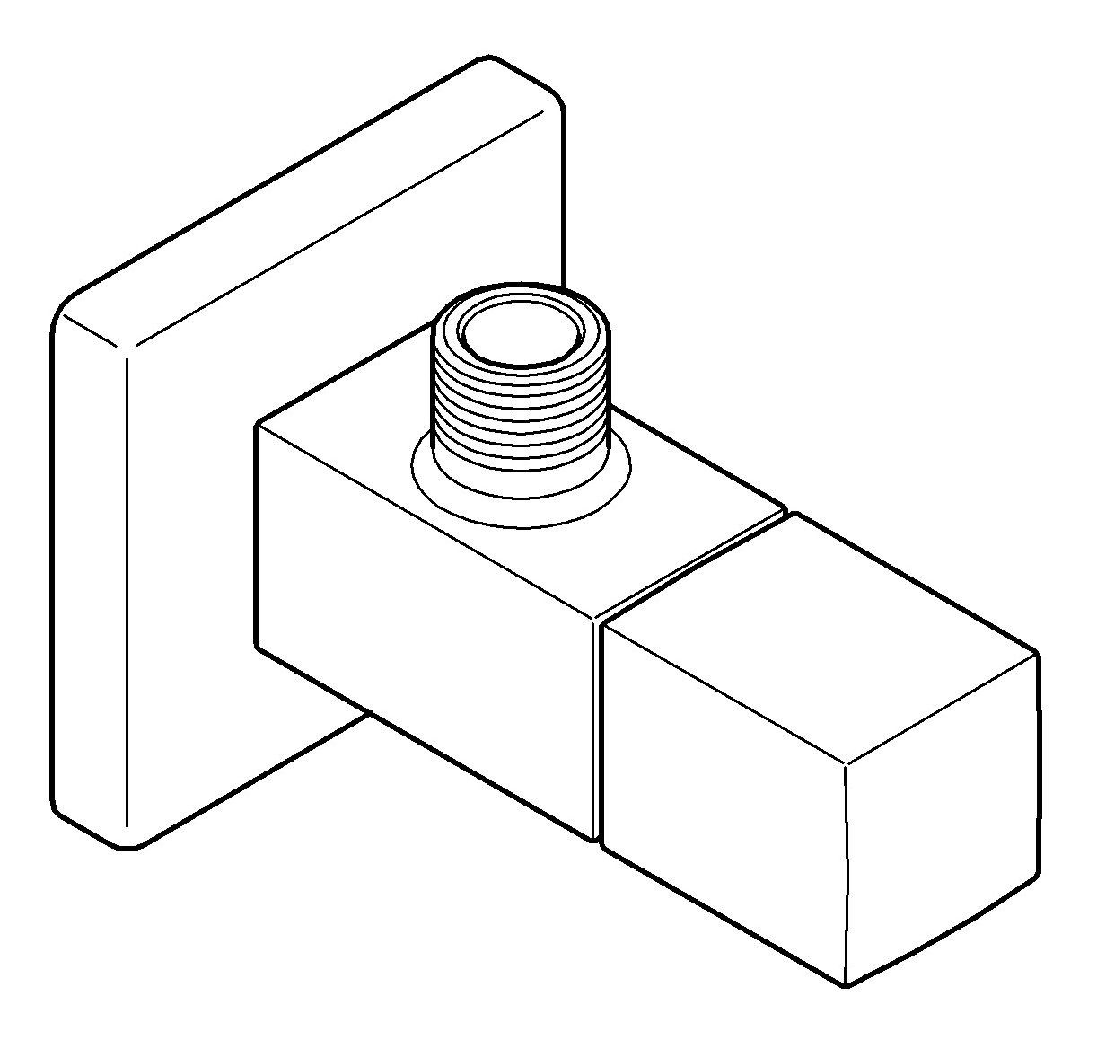 Grohe Eckventil Eurocube, Wandanschluss 1/2" Abgang 3/8" - Chrom
