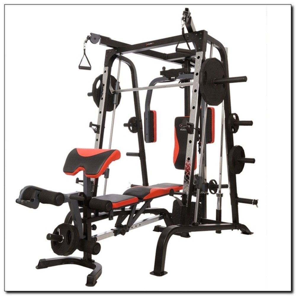 HMS Multipresse Kraftstation Fitnessgerät Homegym, (Spar-Set, Ganzkörpertraining), Multifunktionale Bank mit mehrstufig verstellbarem Sitz