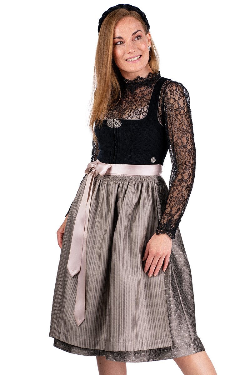 MarJo Dirndl Samt Dirndl 2tlg. - ÜBERSEE - schwarz/coffee günstig online kaufen