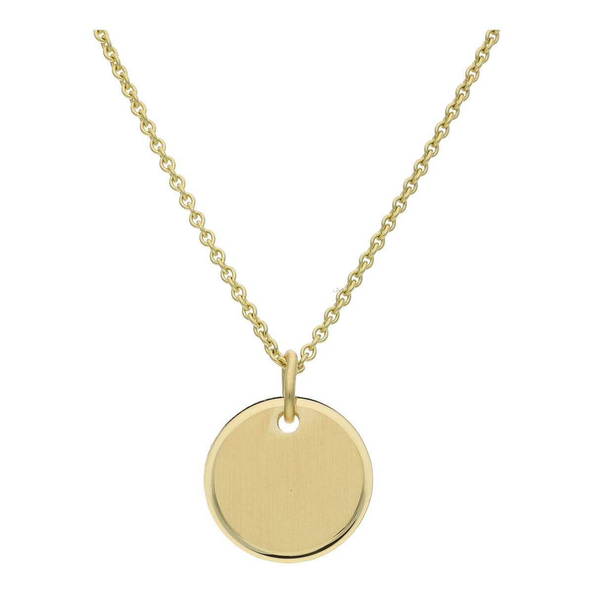 Kettenanhänger JuwelmaLux Anhänger 333 Gold Gravurplatte, Kreis JL14-02-0421