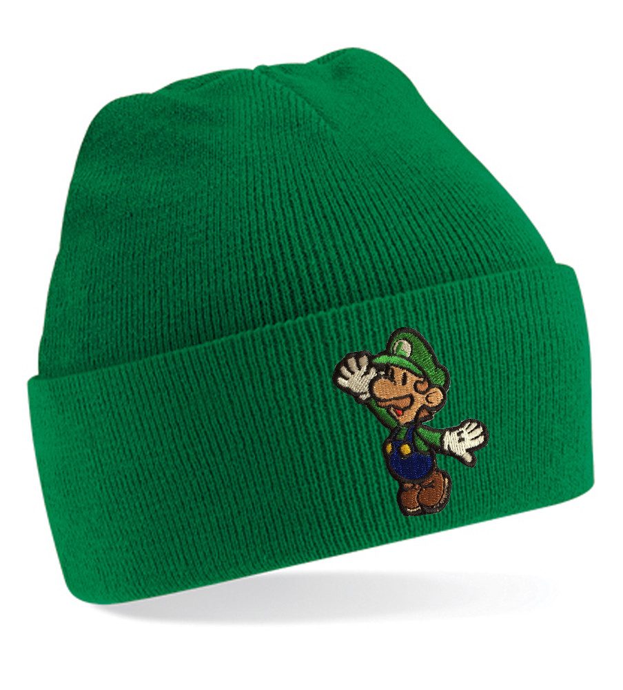 Blondie & Brownie Beanie Luigi – Stylische Mütze für Mario-Fans, Grünes Des günstig online kaufen