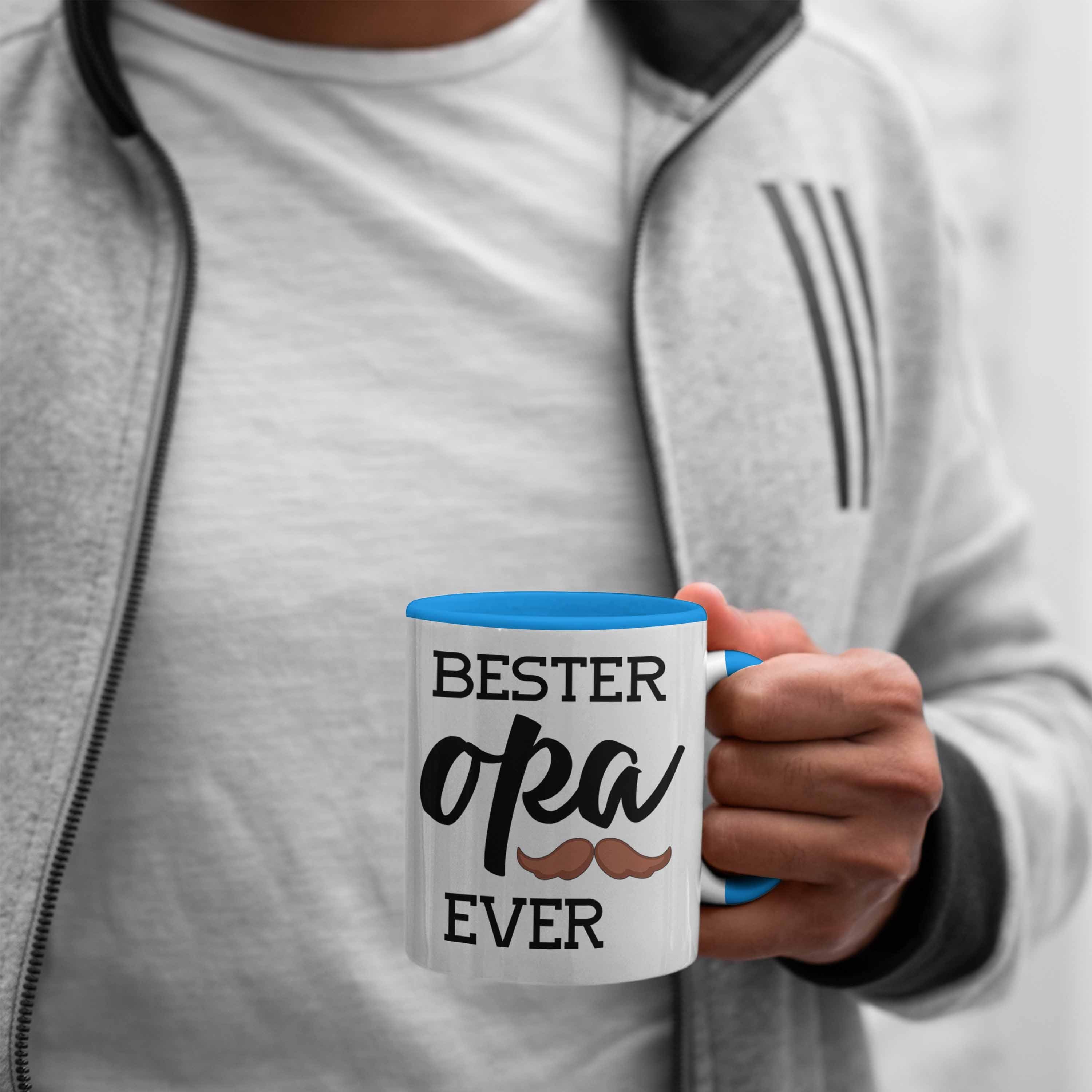 Enkel Lustig Welt von Trendation Geburtstag Funny - Spruch Geschenk Kaffeetasse Bester Opa Blau Trendation Weihnachten Tasse Tasse Der