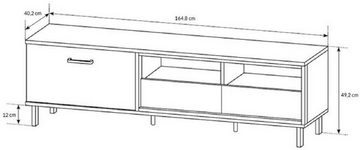 Feldmann-Wohnen Lowboard Nest (Nest, 1 St., Lowboard), 165x40x49cm artisan eiche anthrazit