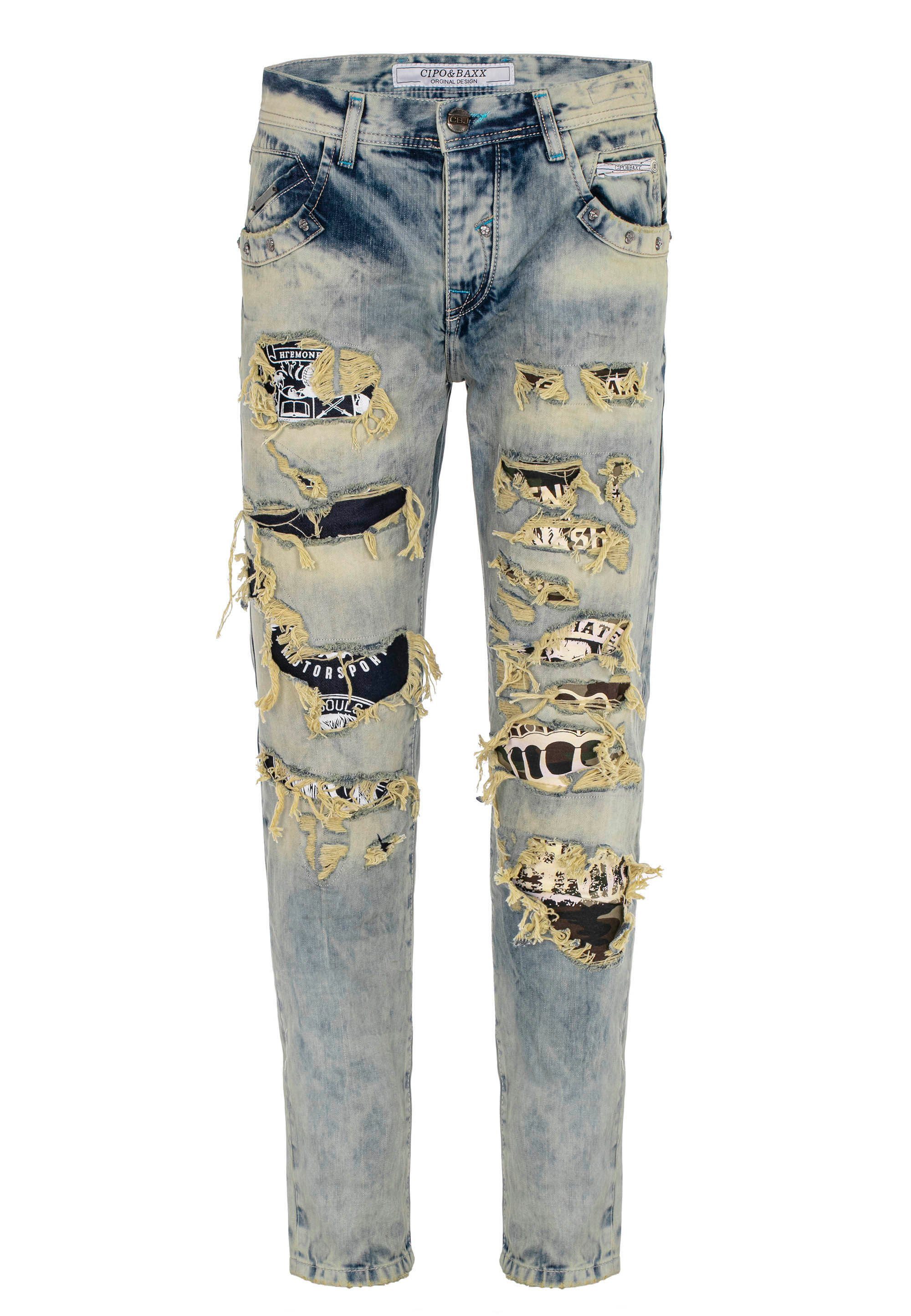 Cipo & Baxx Bequeme Jeans Destroyed-Elementen mit
