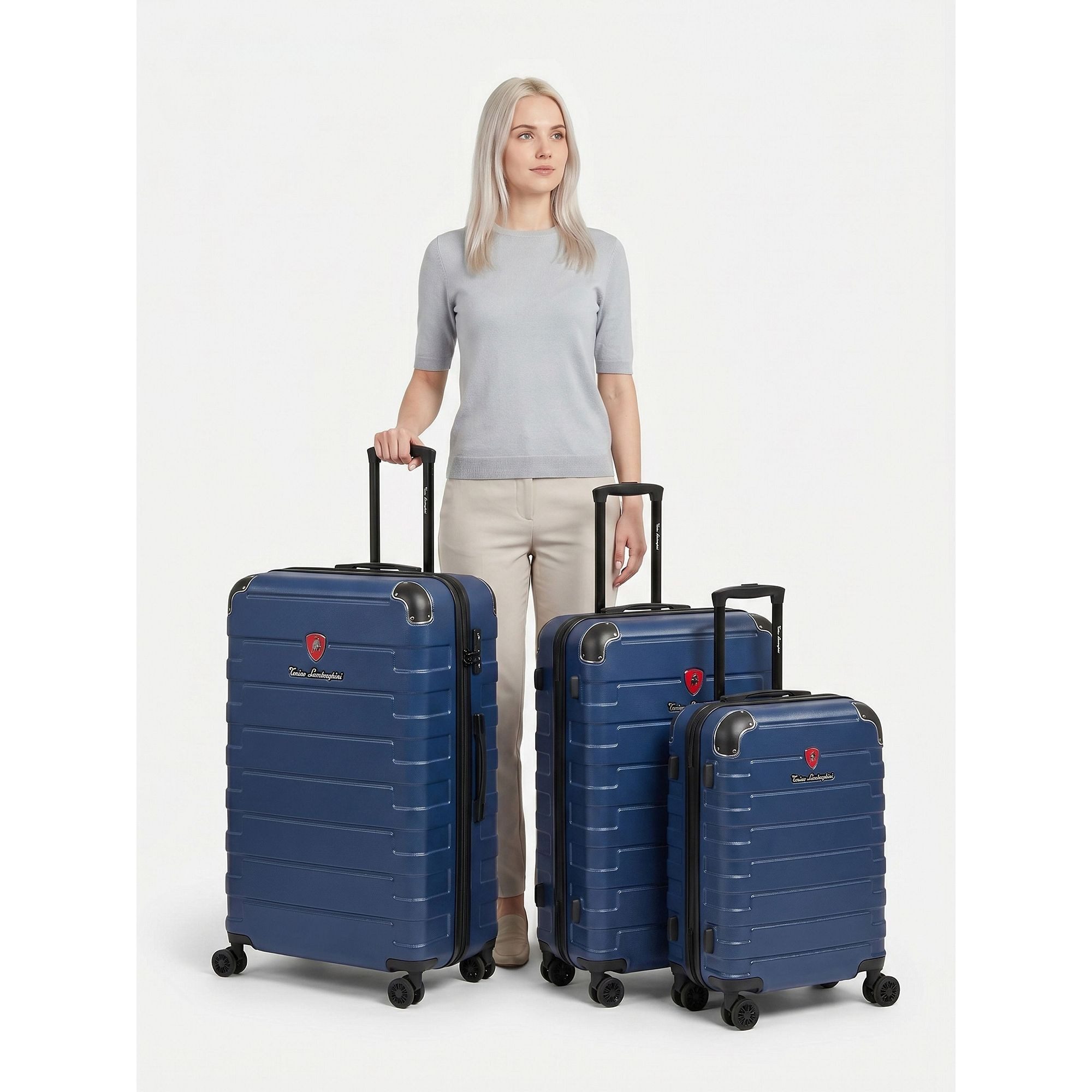 Tonino Lamborghini Trolleyset Milano, 4 Rollen, (3-teilig, 3 tlg), ABS