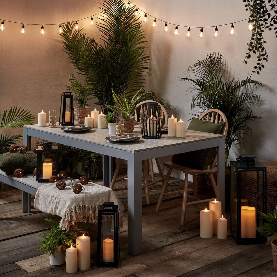 Lights4fun LED-Lichterkette 20er LED Party Lichterkette Retro Outdoor batteriebetrieben